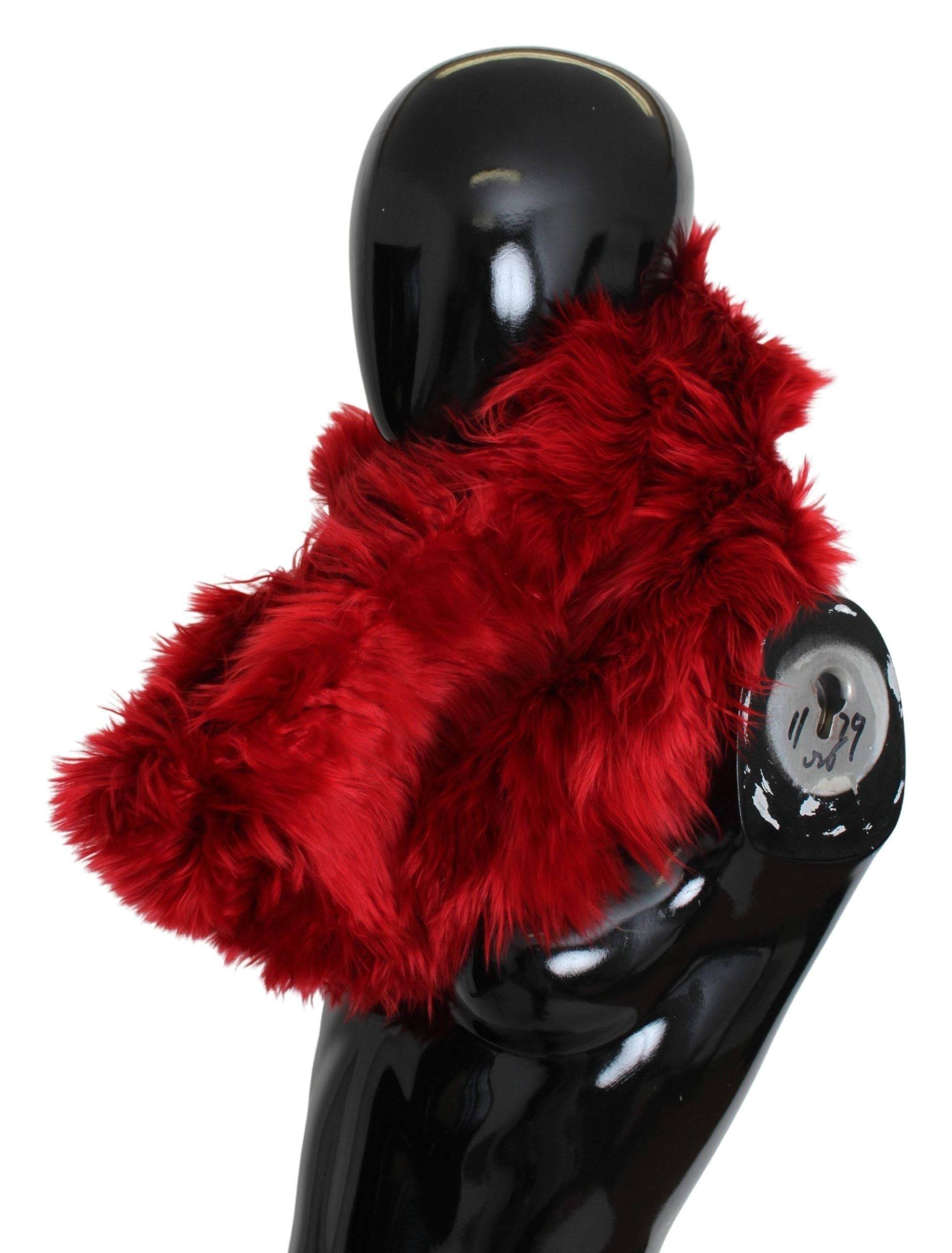 Dolce & Gabbana Elegant Red Alpaca Fur Neck Wrap Scarf - DEA STILOSA MILANO