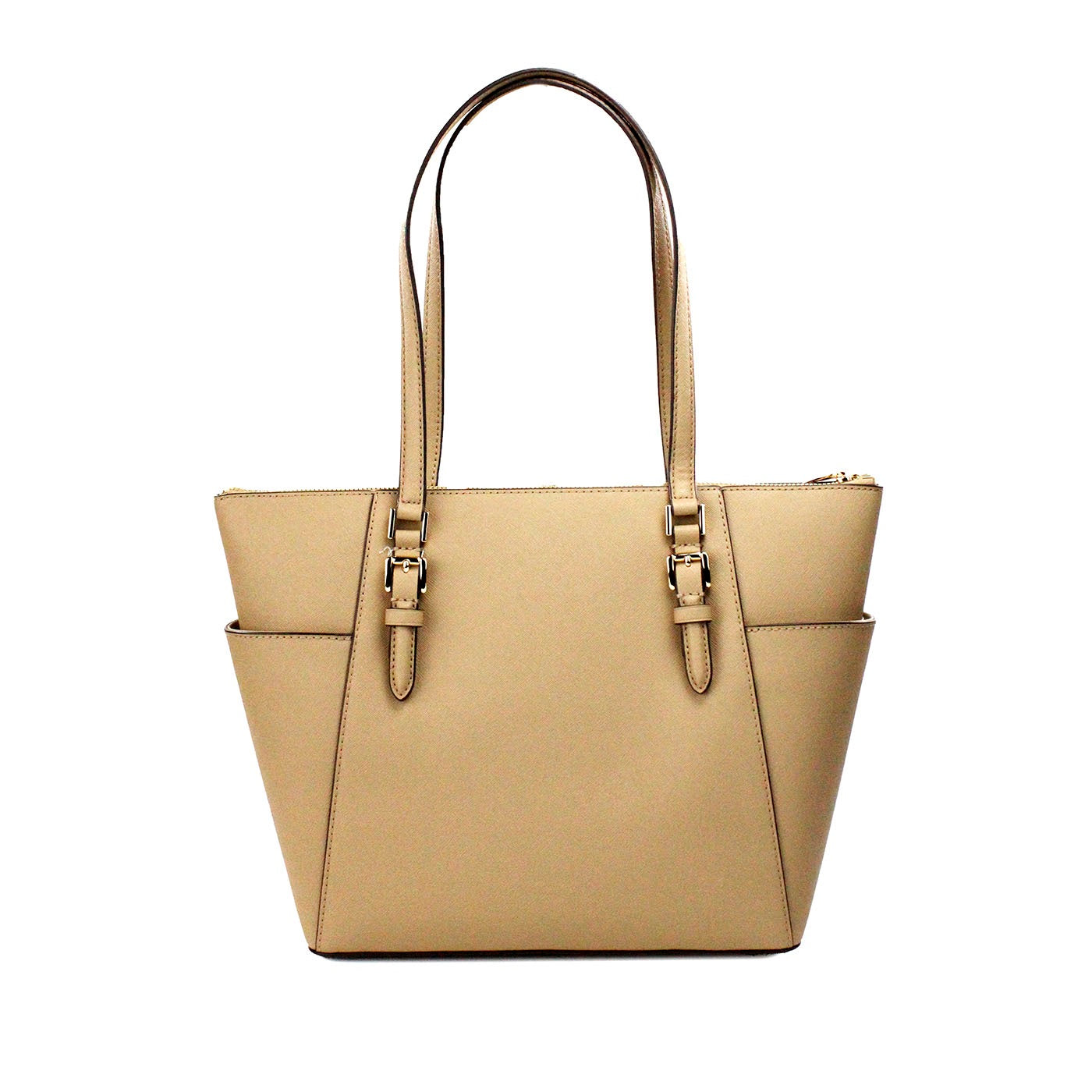 Michael Kors Charlotte Camel Large Leather Top Zip Tote Bag Purse - DEA STILOSA MILANO