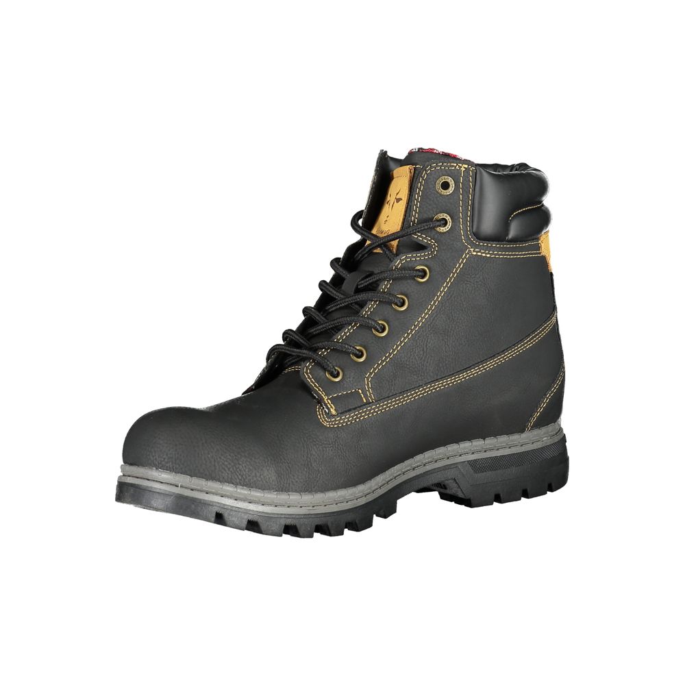 Carrera Black Polyester Boot - DEA STILOSA MILANO