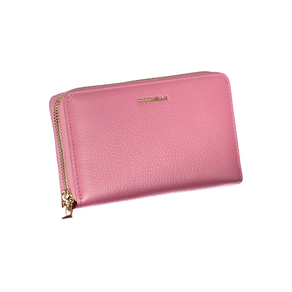 Coccinelle Elegant Pink Leather Wallet with Ample Space - DEA STILOSA MILANO