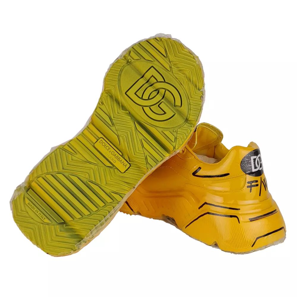 Dolce & Gabbana Chic Calfskin Low Sneakers with Artful Accents - DEA STILOSA MILANO