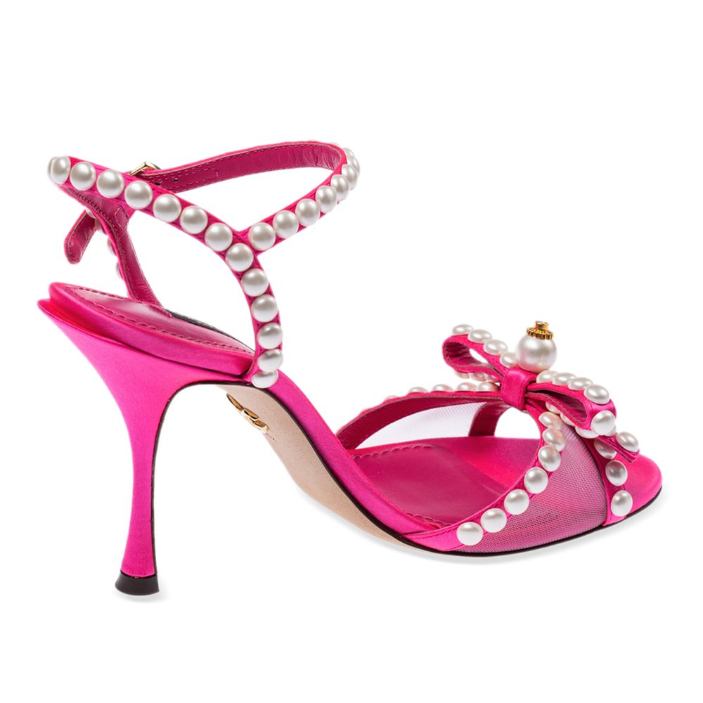 Dolce & Gabbana Elegant Fuchsia Sandals with Pearl Details - DEA STILOSA MILANO