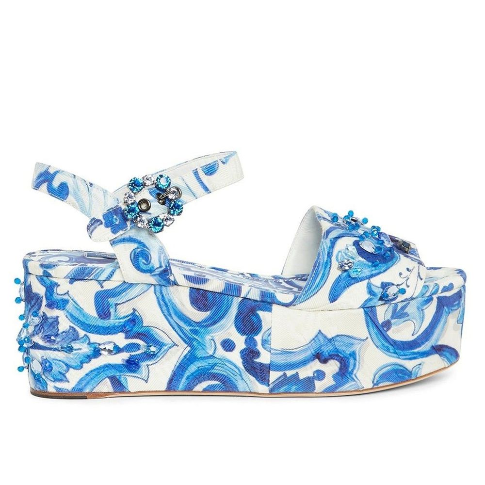 Dolce & Gabbana Blue Viscose Sandal - DEA STILOSA MILANO