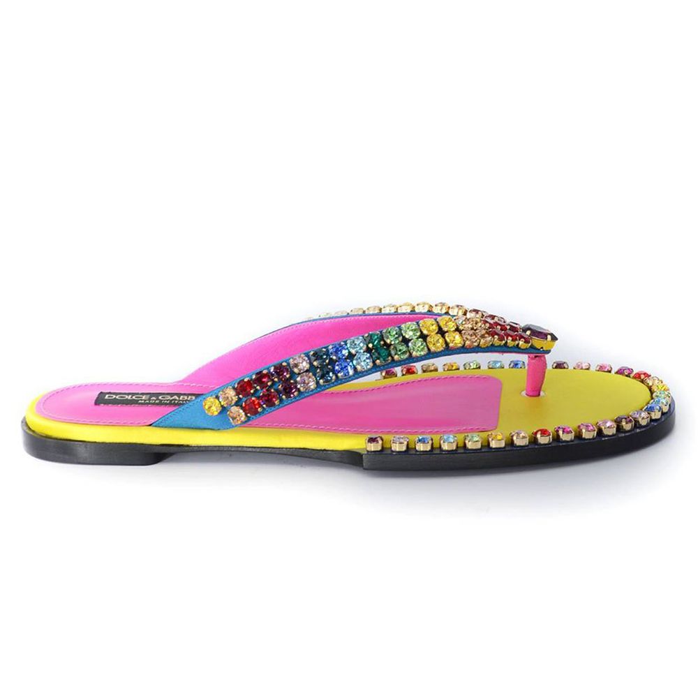 Dolce & Gabbana Multicolor Viscose Sandal - DEA STILOSA MILANO