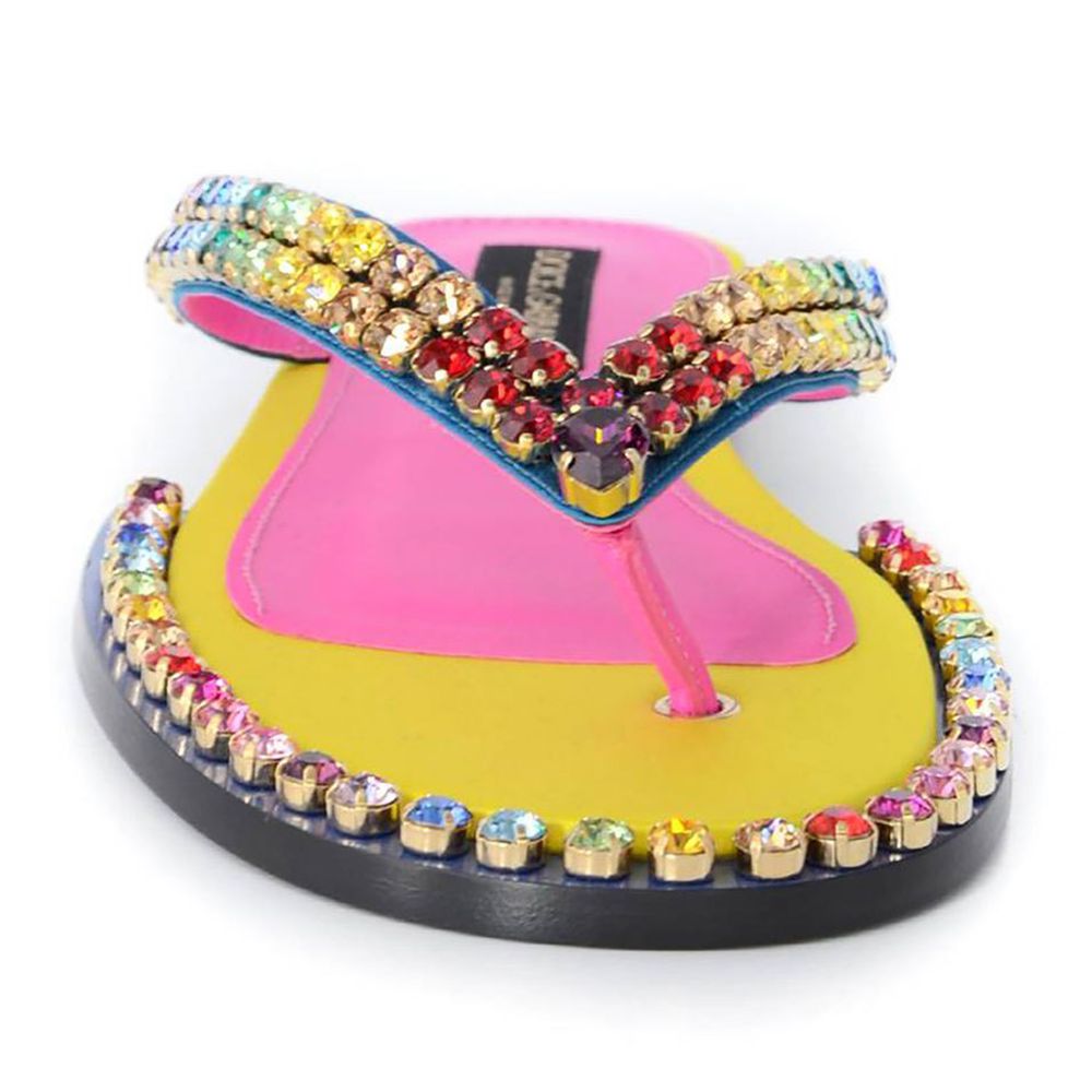 Dolce & Gabbana Multicolor Viscose Sandal - DEA STILOSA MILANO