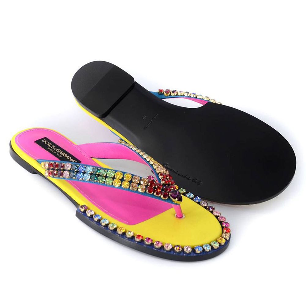 Dolce & Gabbana Multicolor Viscose Sandal - DEA STILOSA MILANO