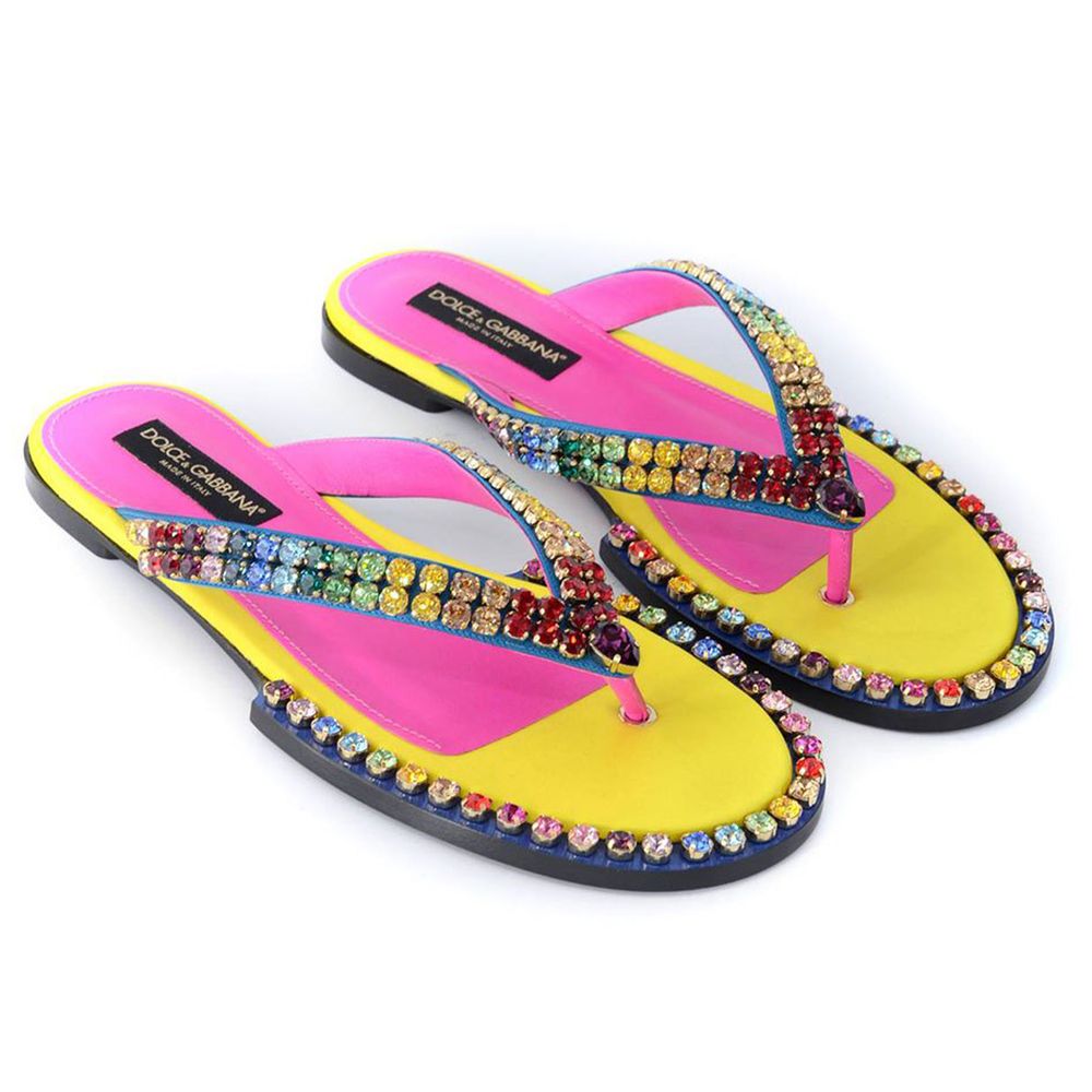 Dolce & Gabbana Multicolor Viscose Sandal - DEA STILOSA MILANO