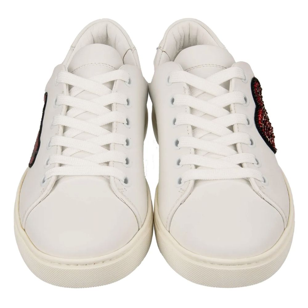 Dolce & Gabbana White Leather Di Calfskin Sneaker - DEA STILOSA MILANO