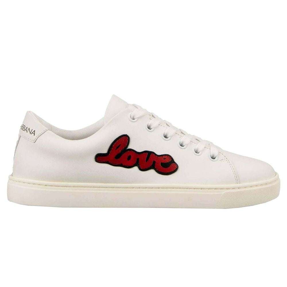 Dolce & Gabbana White Leather Di Calfskin Sneaker - DEA STILOSA MILANO