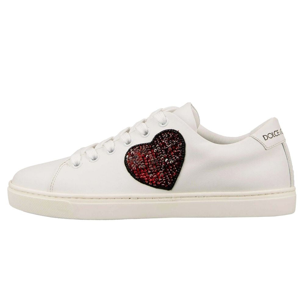 Dolce & Gabbana White Leather Di Calfskin Sneaker - DEA STILOSA MILANO