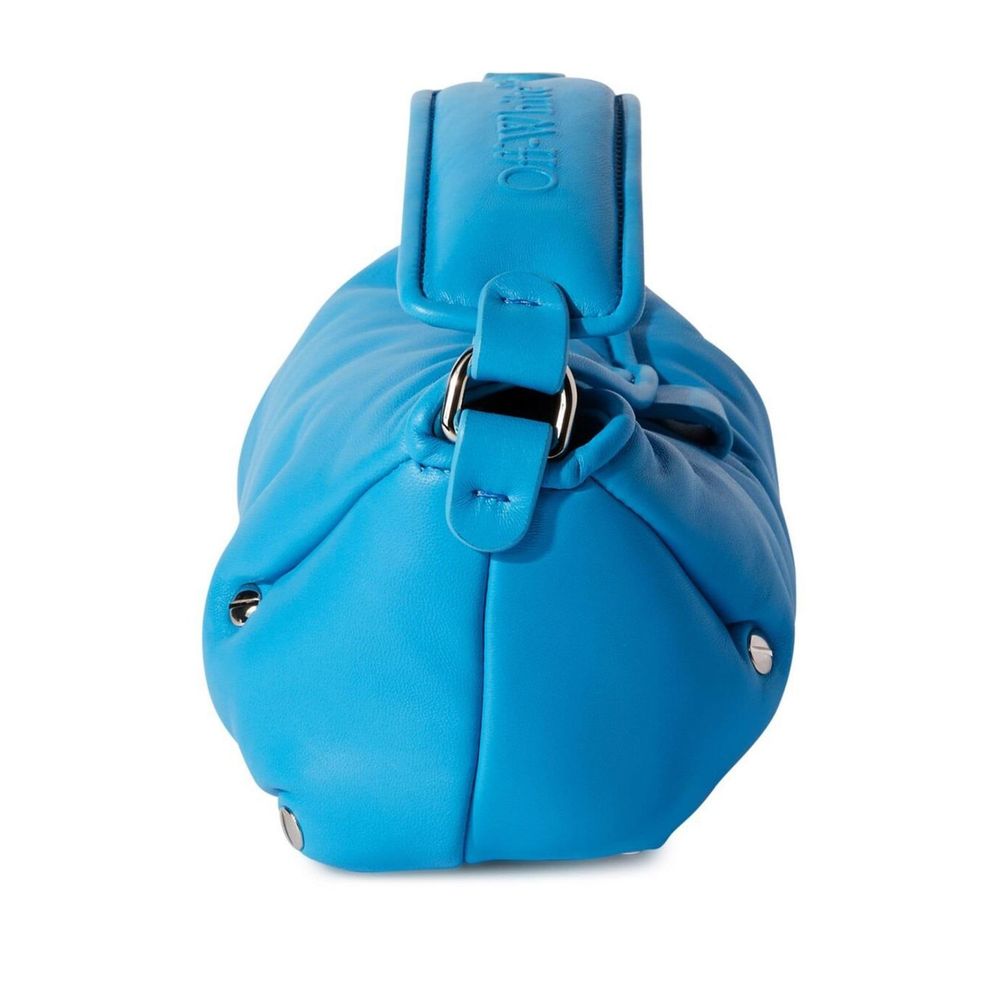 Off-White Blue Leather Crossbody Bag - DEA STILOSA MILANO