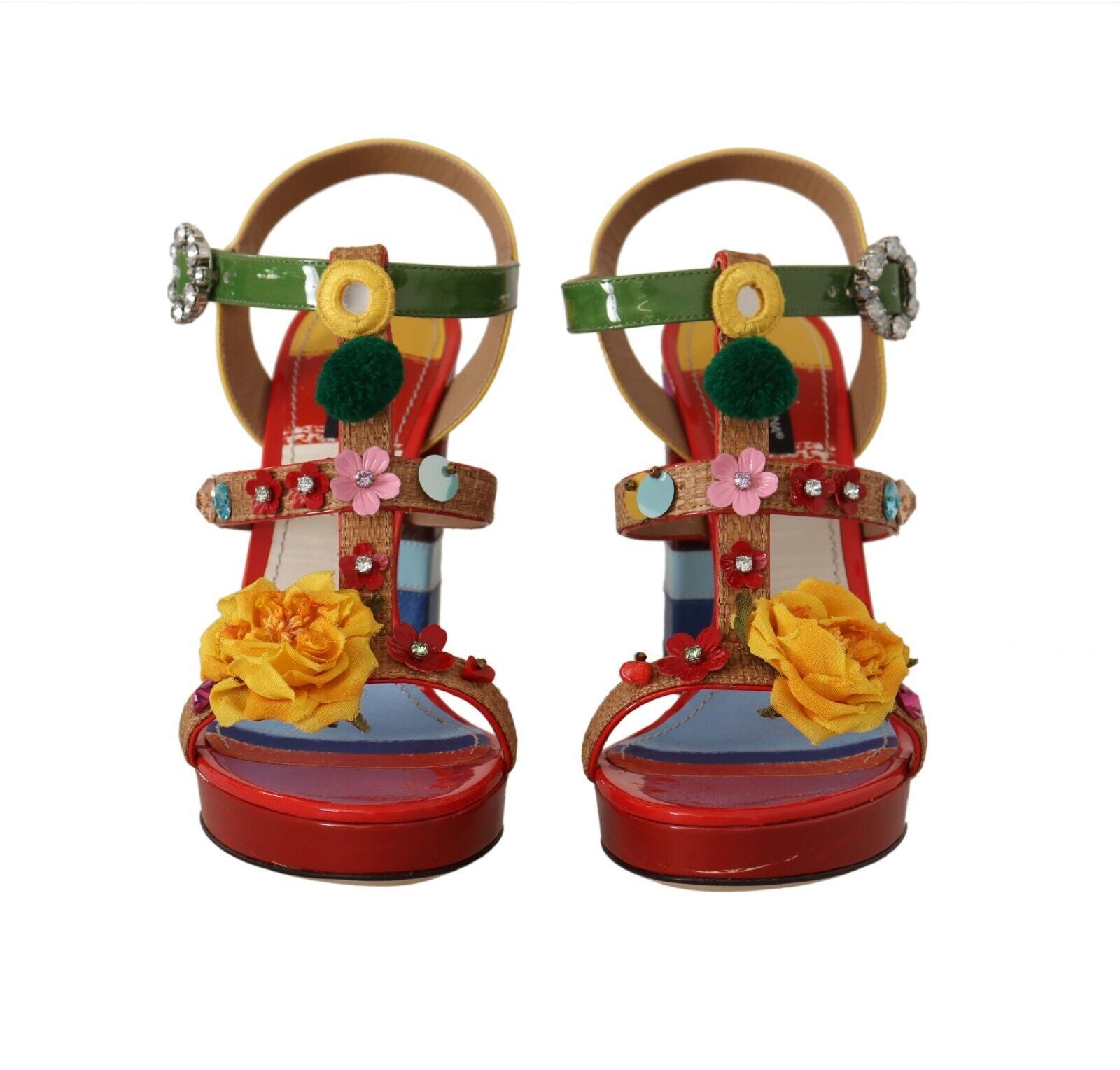 Dolce & Gabbana Multicolor Floral Ankle Strap Heels - DEA STILOSA MILANO