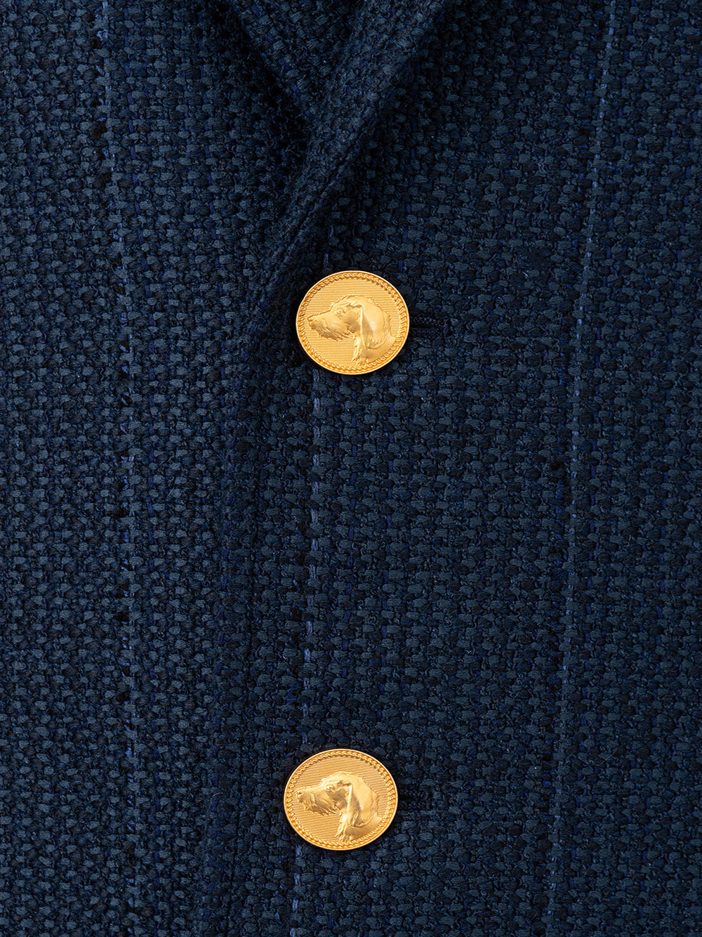 Thom Browne Chesterfield Overcoat Blue in Tweed - DEA STILOSA MILANO
