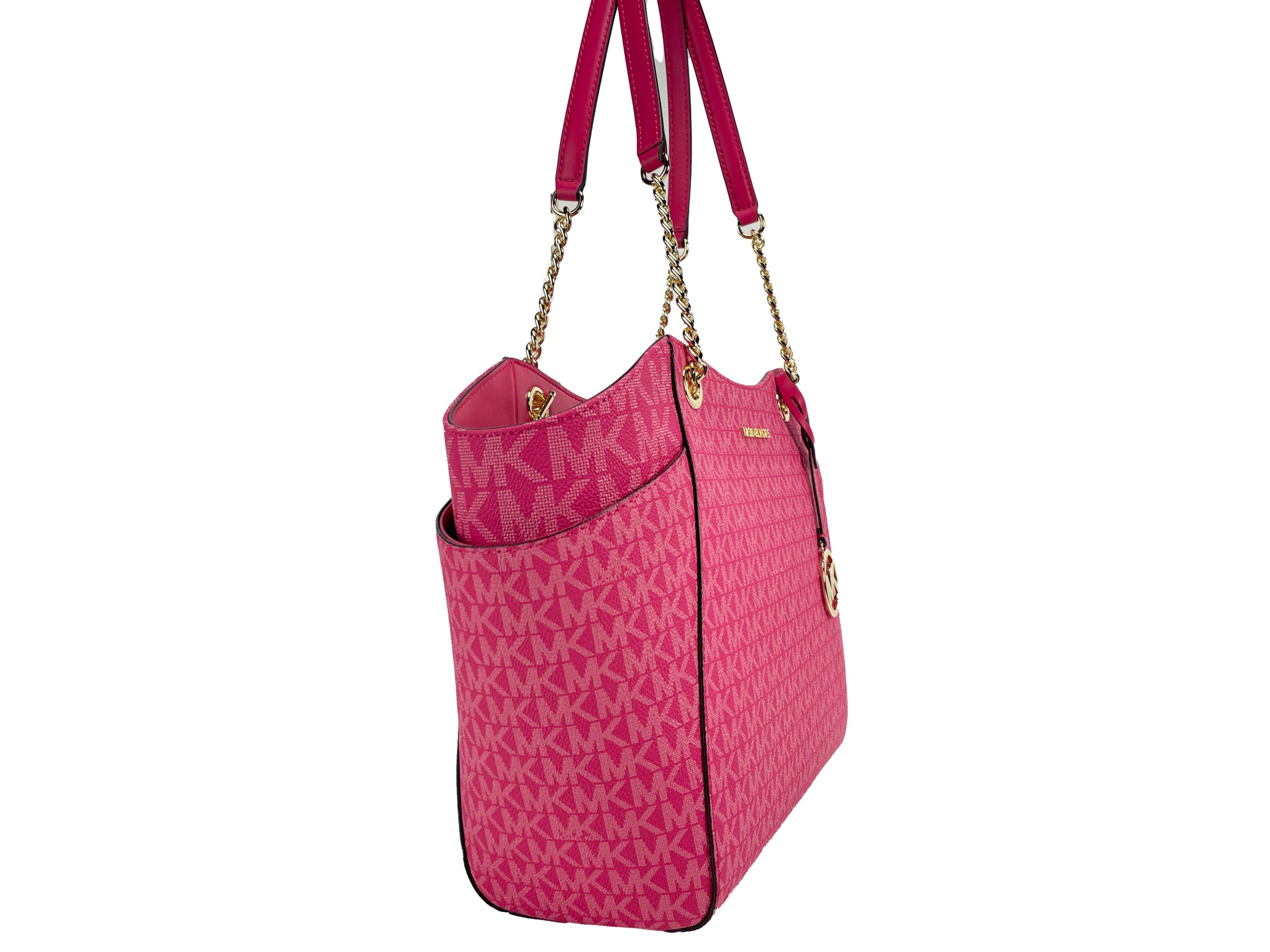 Michael Kors Jet Set Large Chain Electric Pink Shoulder Tote Bag - DEA STILOSA MILANO
