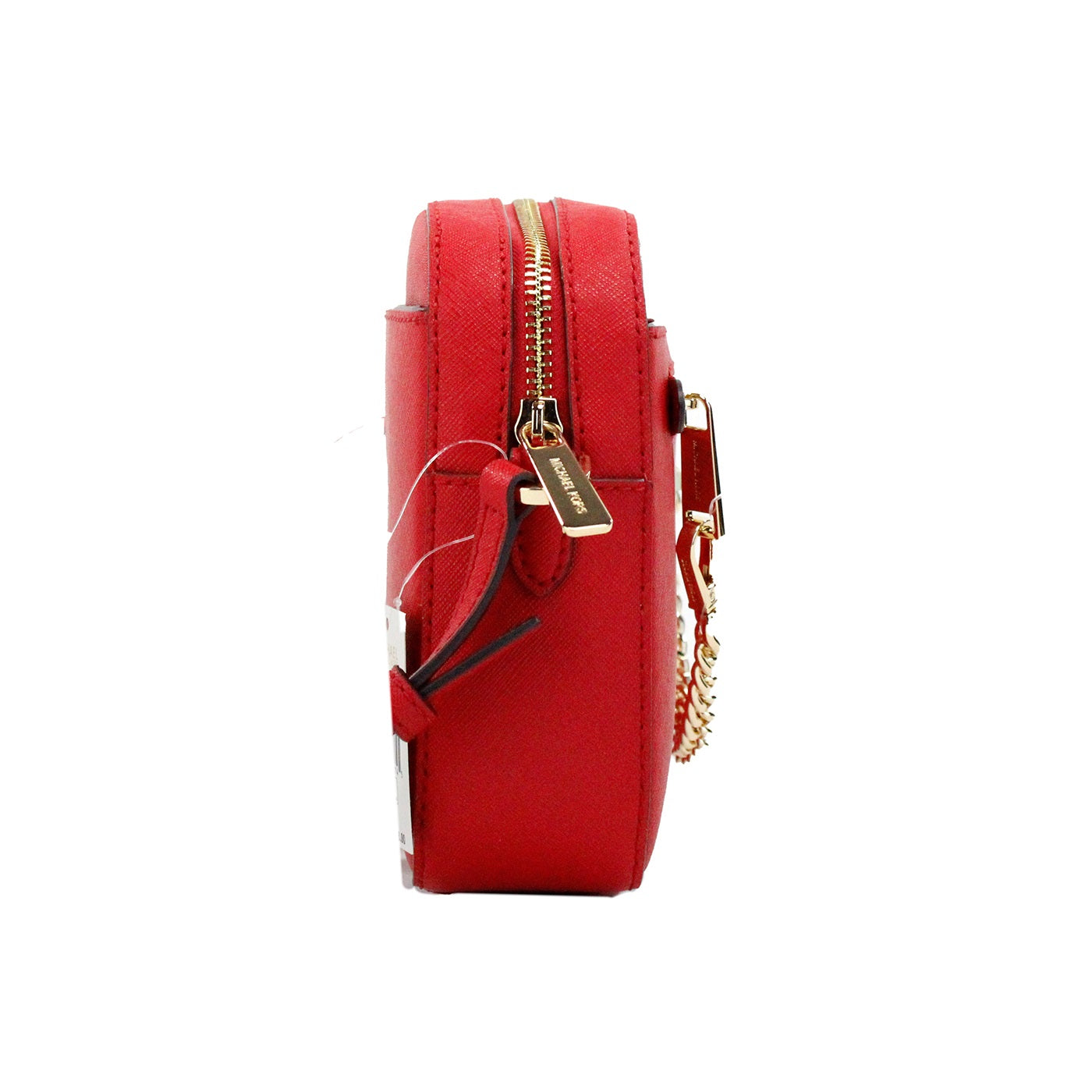 Michael Kors Jet Set Large East West Bright Red Leather Zip Chain Crossbody Bag - DEA STILOSA MILANO