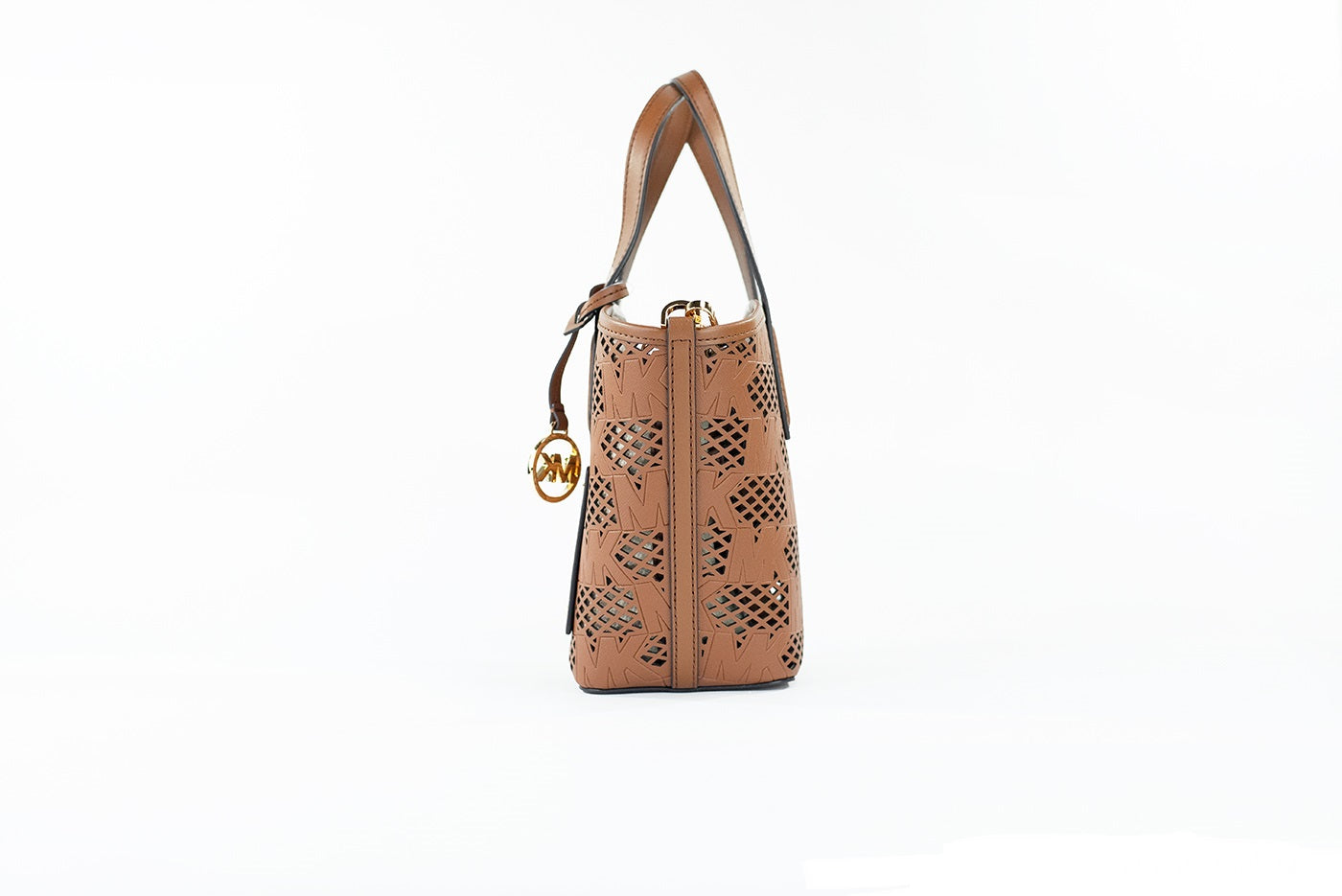 Michael Kors Kimber Small Luggage Leather 2-in-1 Zip Tote Messenger Bag Purse - DEA STILOSA MILANO