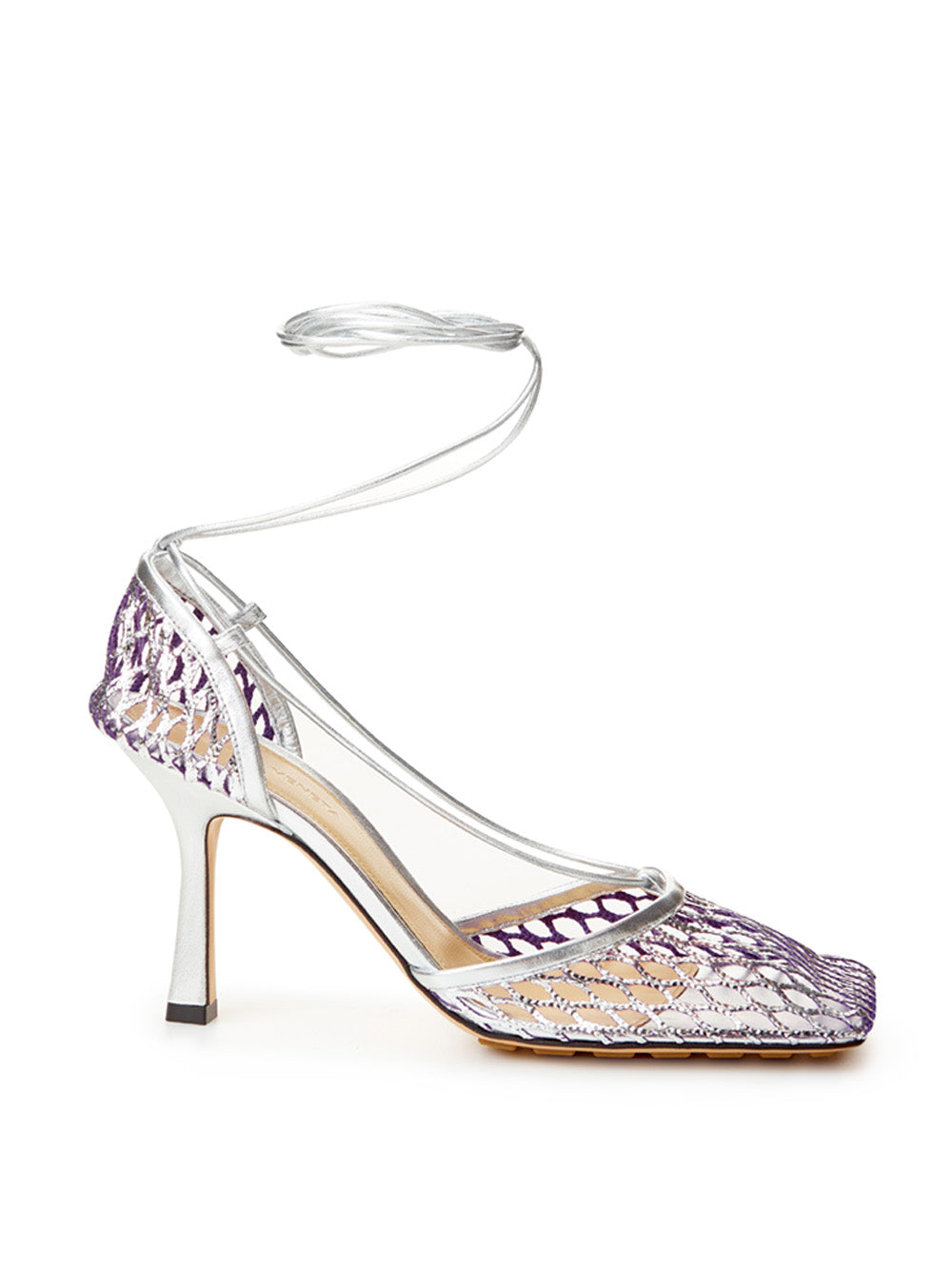 Bottega Veneta Silver Grey Stretch Leather-trimmed Pumps - DEA STILOSA MILANO