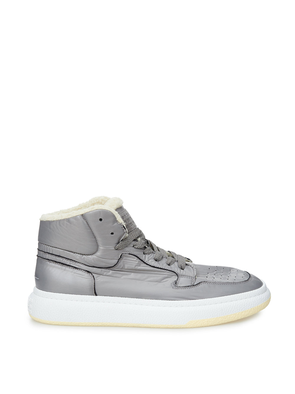 MM6 Maison Margiela Grey High-Top Fur Sneakers - DEA STILOSA MILANO