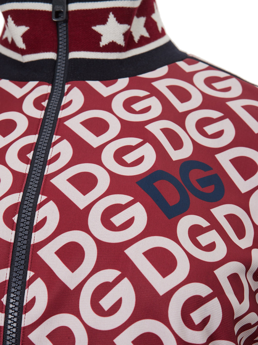 Dolce & Gabbana Red Logo Allover Zipped Sweatshirt - DEA STILOSA MILANO