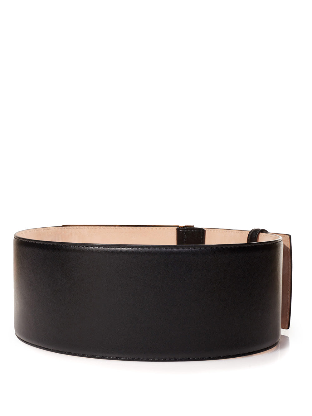 Fendace High Leather Black Logo Belt with Crystals - DEA STILOSA MILANO
