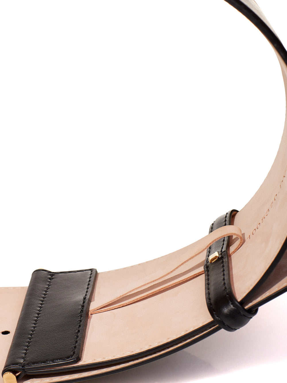 Fendace High Leather Black Logo Belt with Crystals - DEA STILOSA MILANO