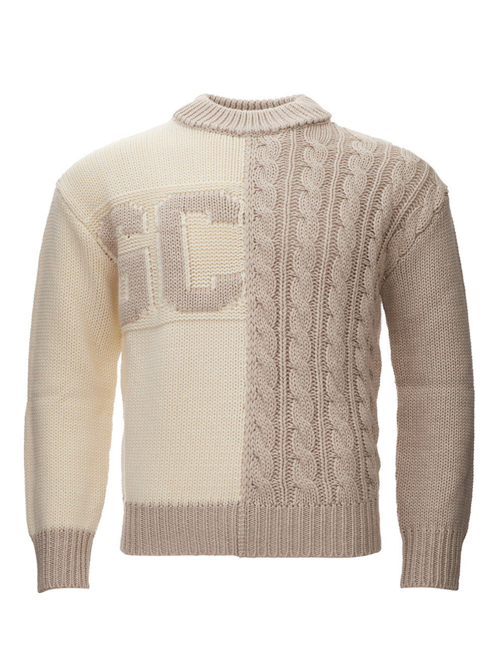 GCDS Wool Blend Hand Knitting Effect Jumper with Logo - DEA STILOSA MILANO