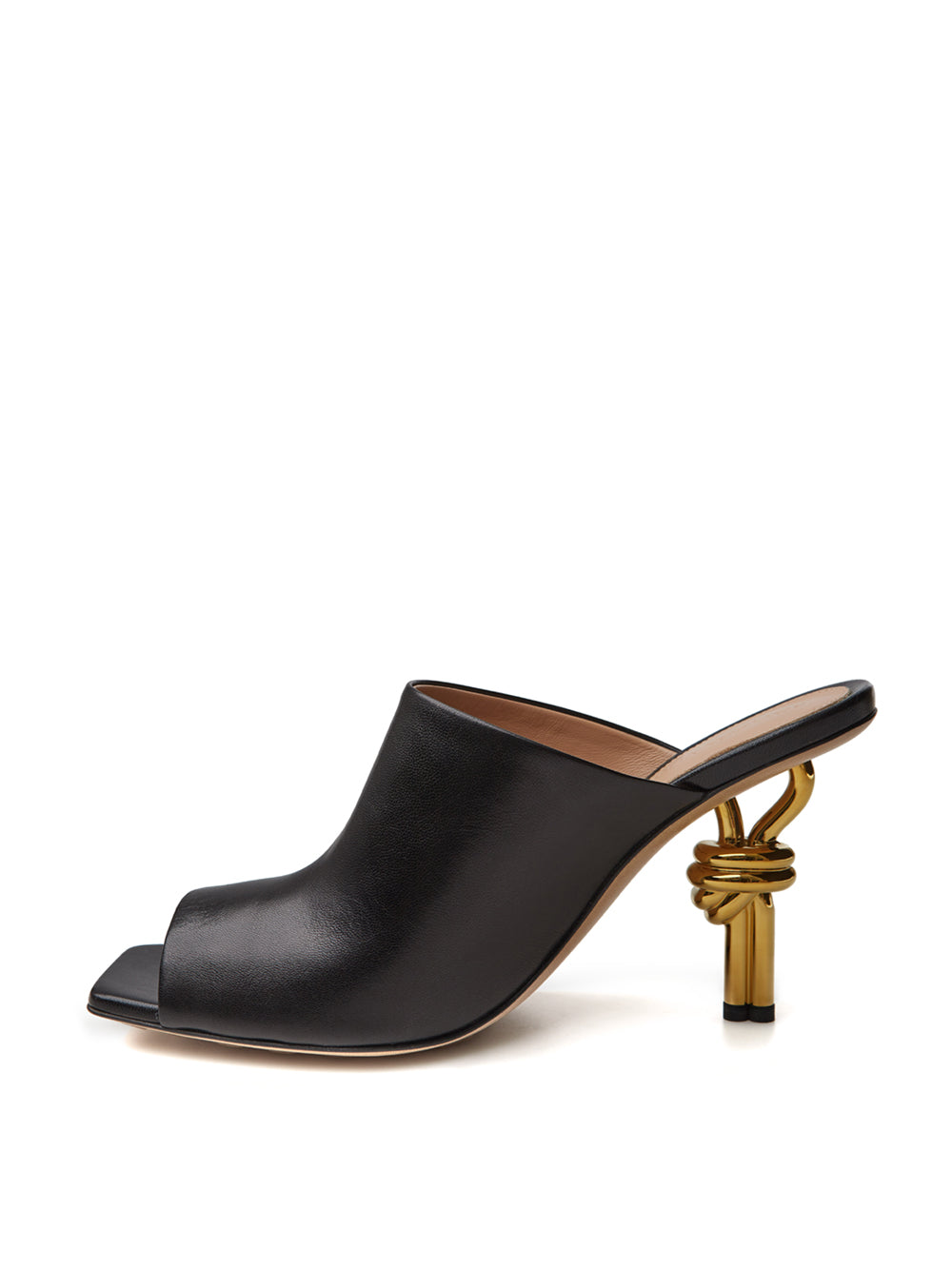 Bottega Veneta Black Leather Mule 'Knot' Sandal - DEA STILOSA MILANO