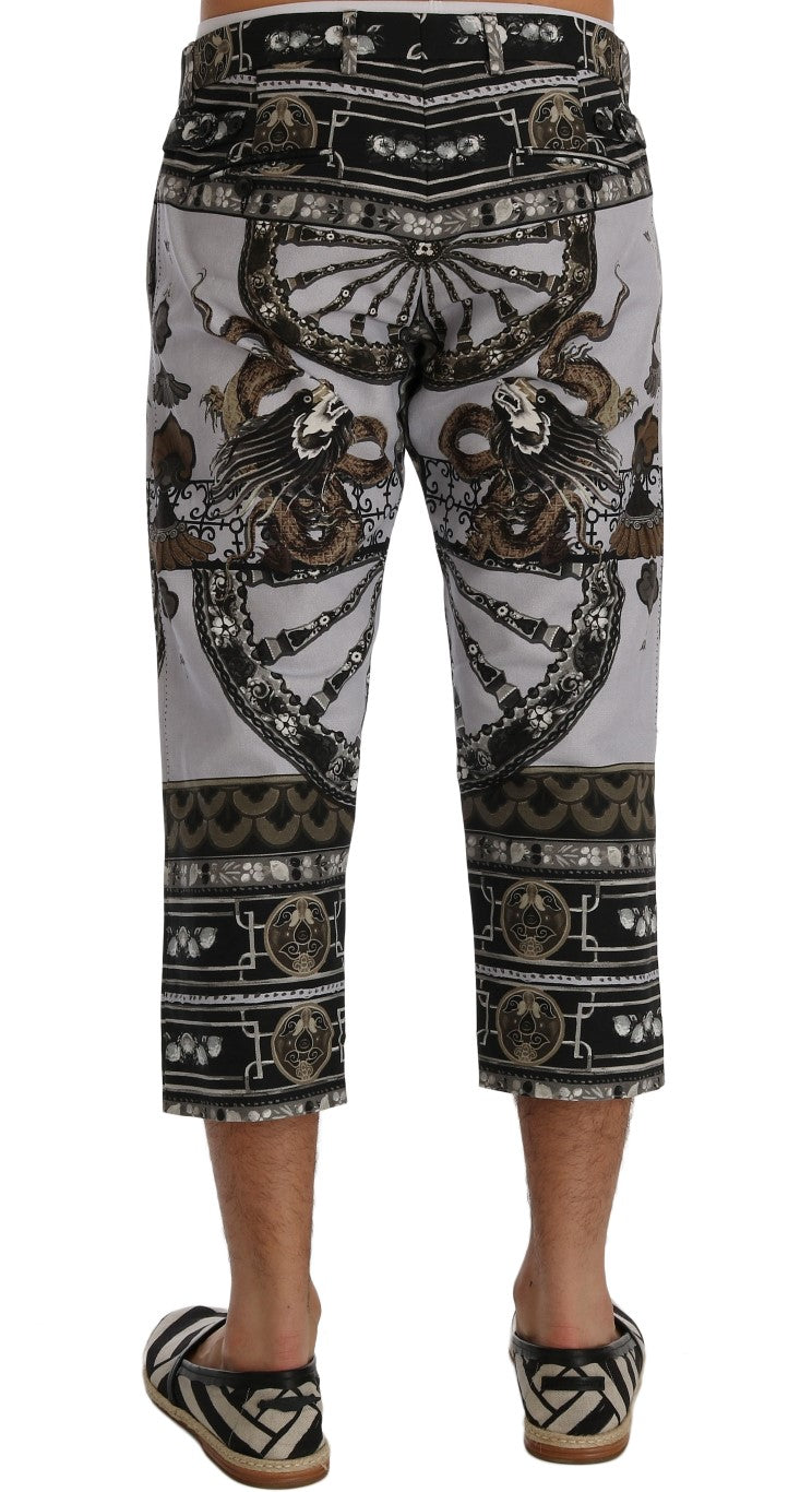 Dolce & Gabbana Multicolor Dragon Print Capri Pants - DEA STILOSA MILANO