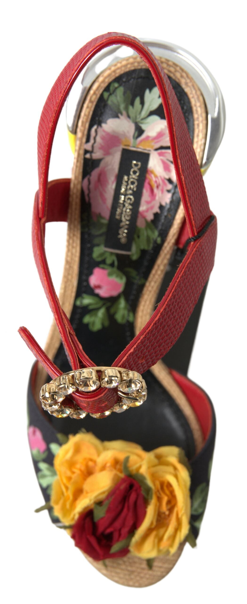Dolce & Gabbana Multicolor Crystal Leather Amore Heels Sandals - DEA STILOSA MILANO