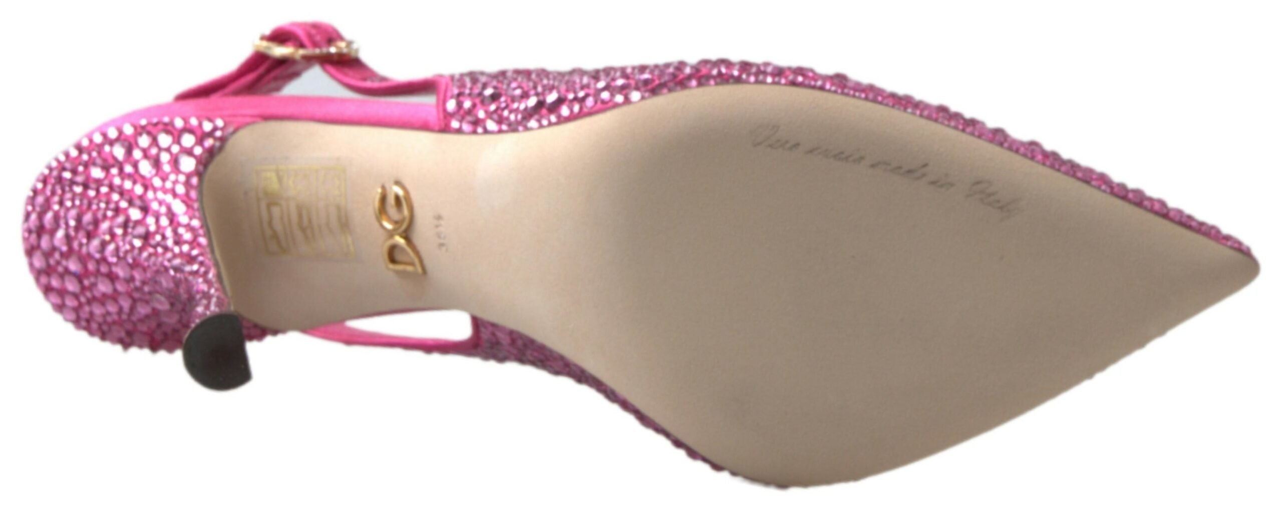 Dolce & Gabbana Pink Slingbacks Crystal Pumps Shoes - DEA STILOSA MILANO