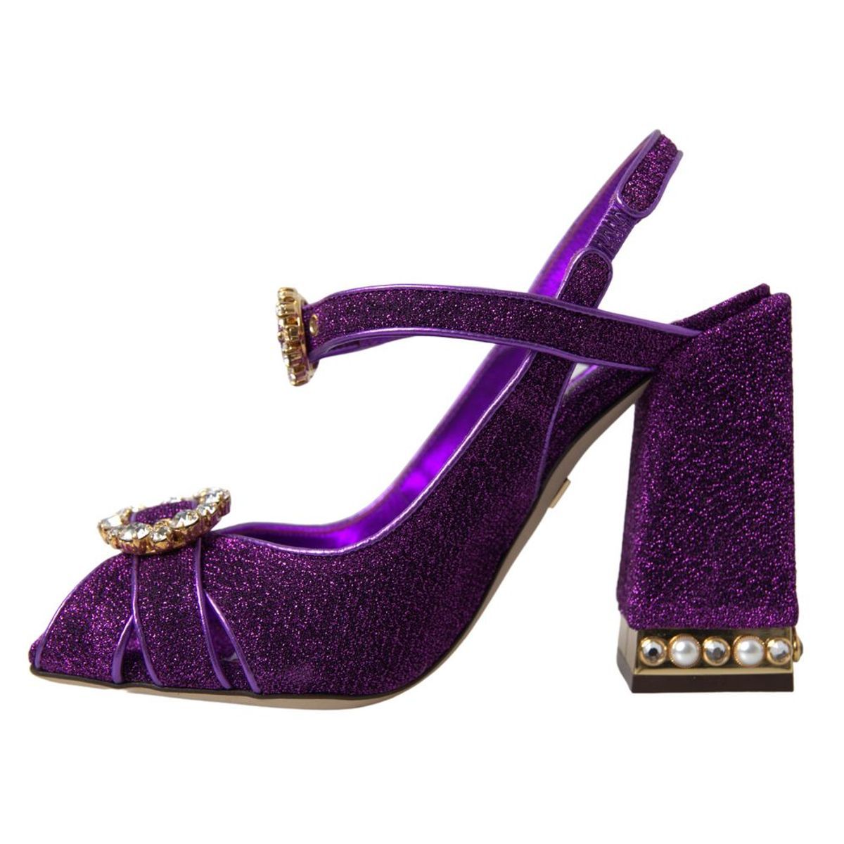 Dolce & Gabbana Purple Ankle Strap Sandals Crystal Shoes - DEA STILOSA MILANO