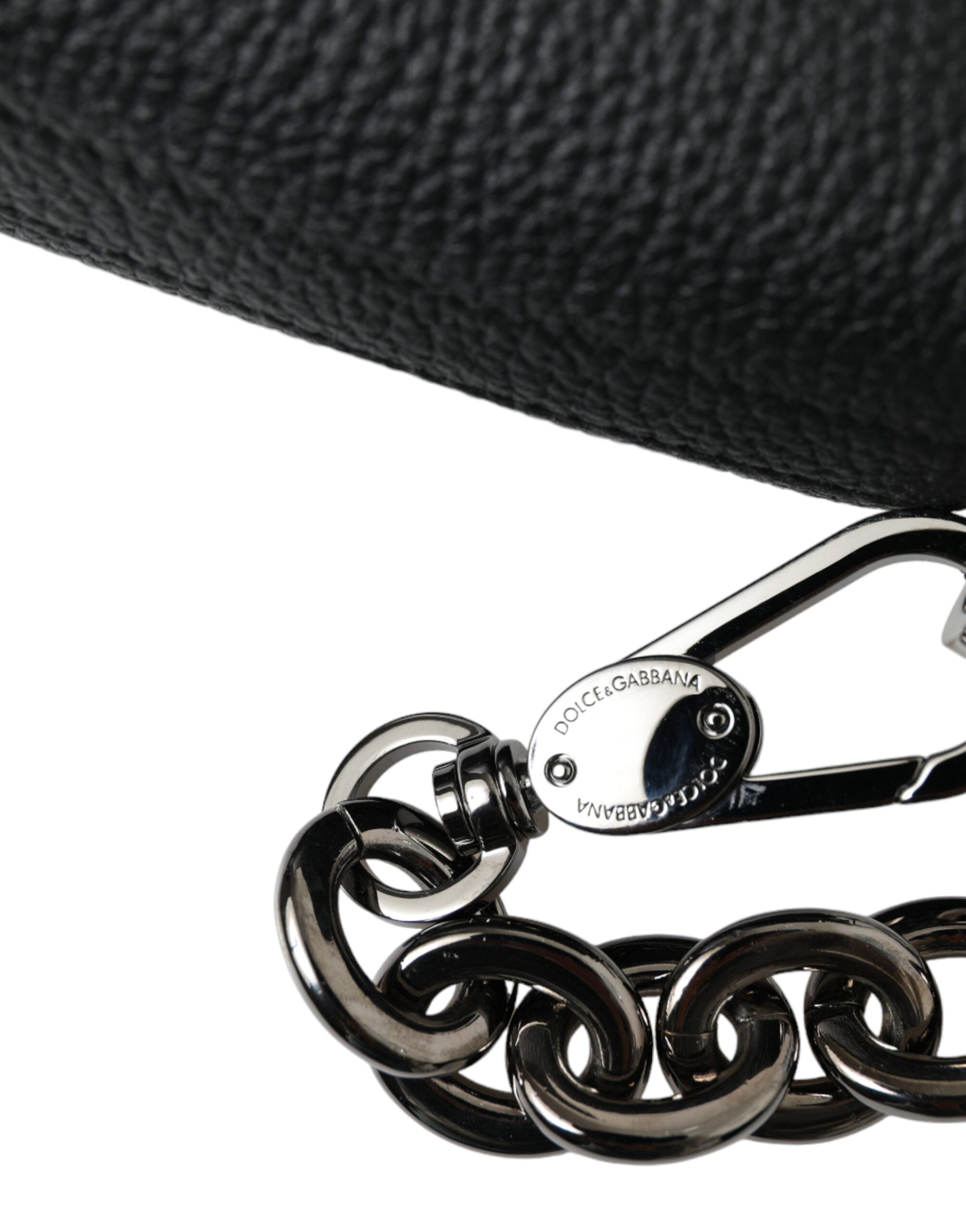 Dolce & Gabbana Black Leather Chain Strap Baguette Shoulder Bag - DEA STILOSA MILANO