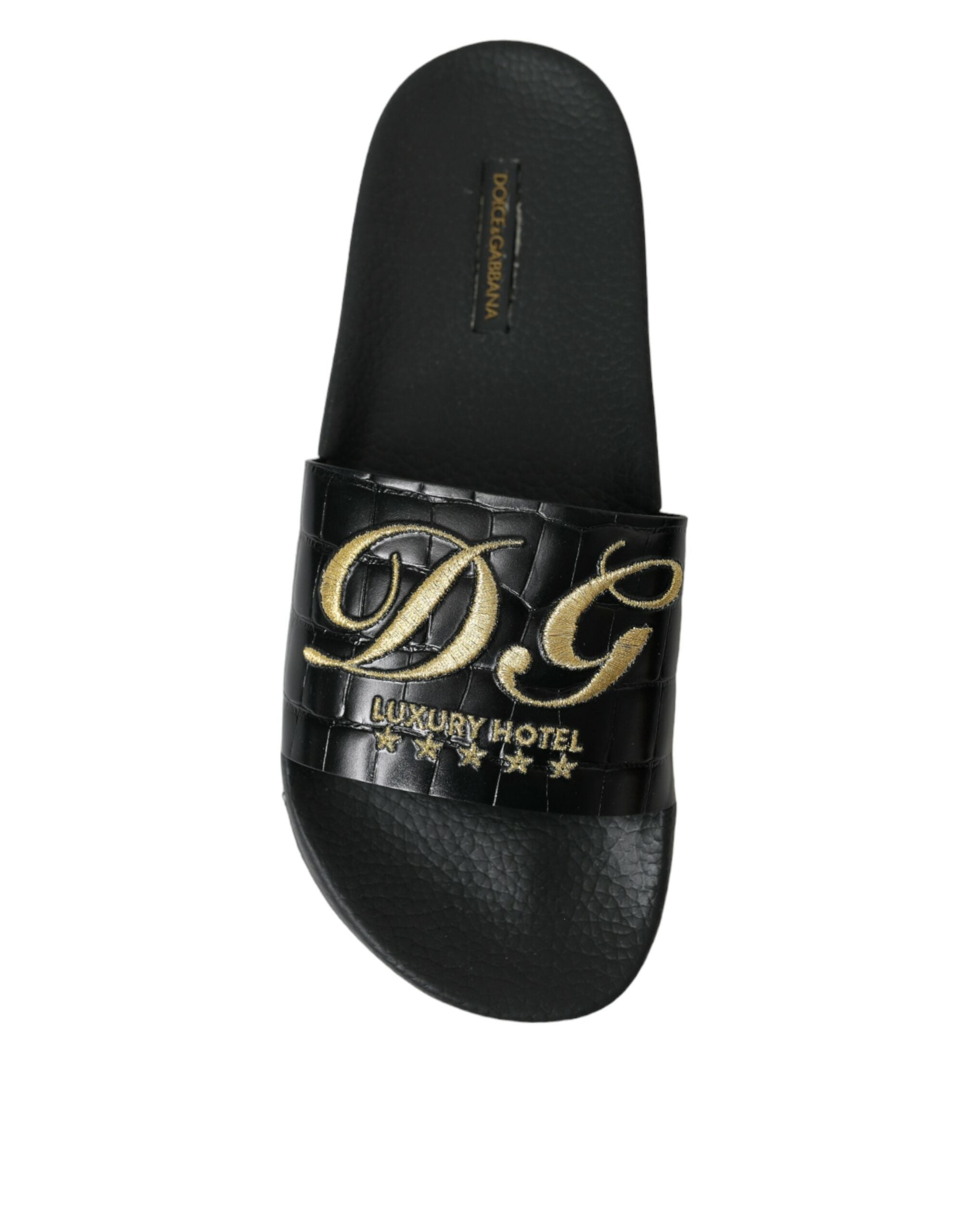 Dolce & Gabbana Black Luxury Hotel Beachwear Sandals Shoes - DEA STILOSA MILANO