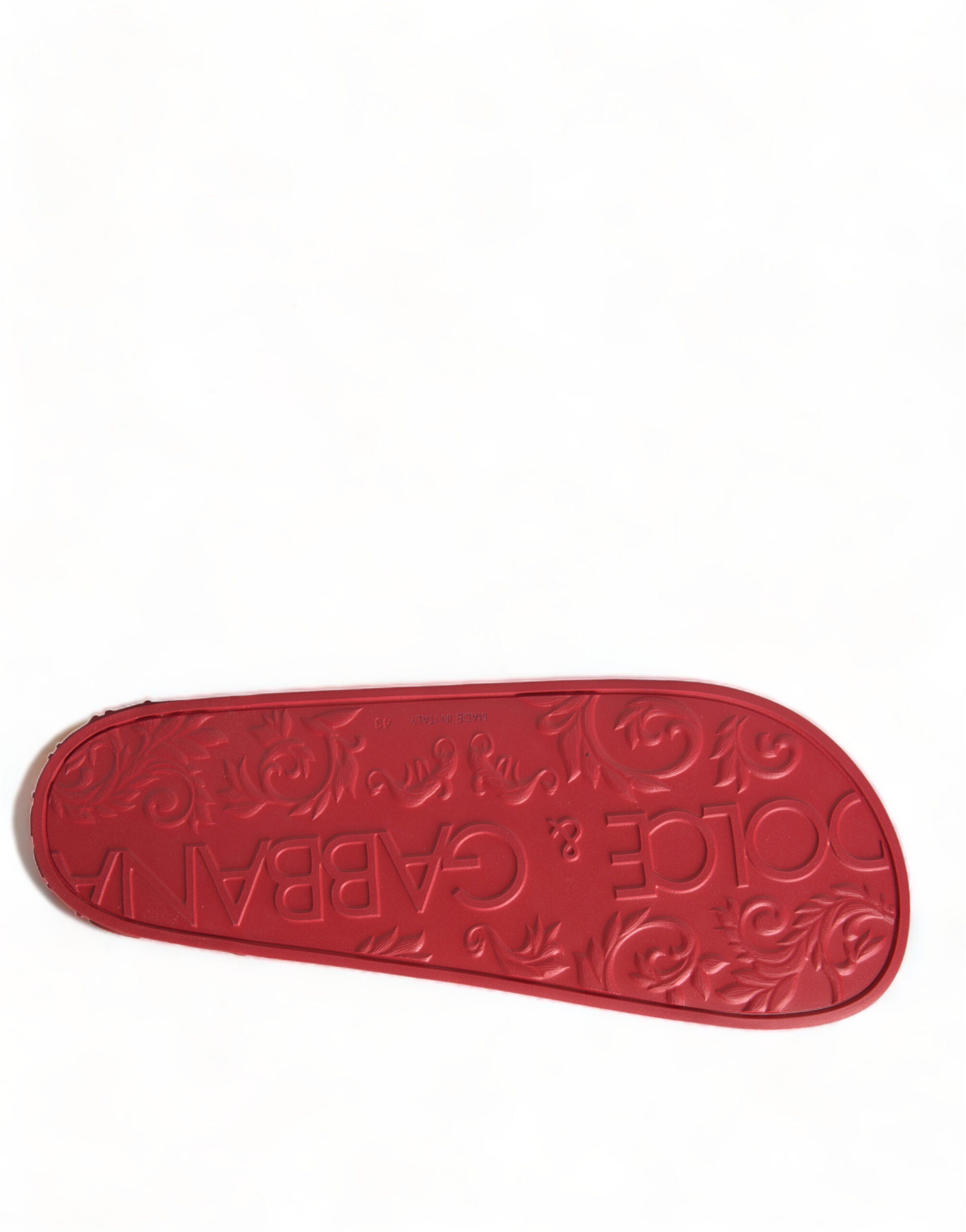 Dolce & Gabbana Red Rubber Summer Beach Slides Sandals - DEA STILOSA MILANO