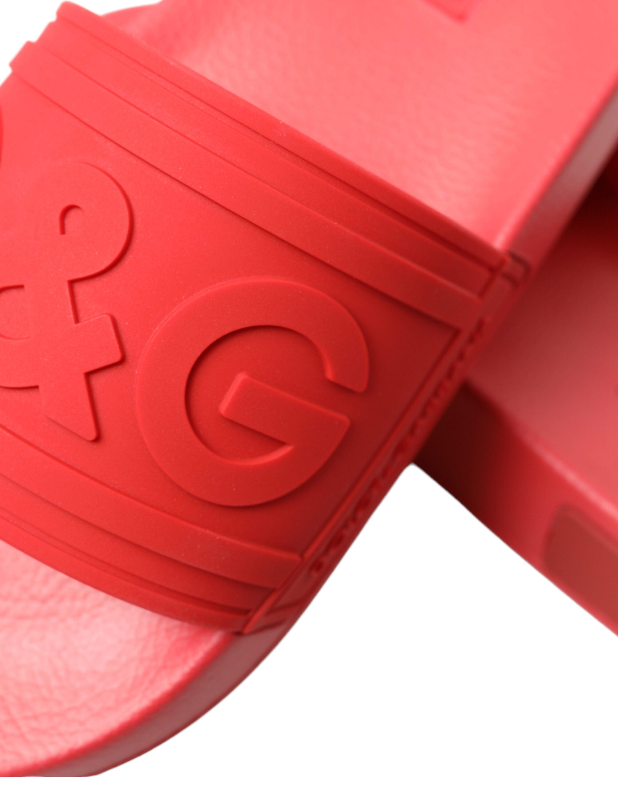 Dolce & Gabbana Red Rubber Summer Beach Slides Sandals - DEA STILOSA MILANO