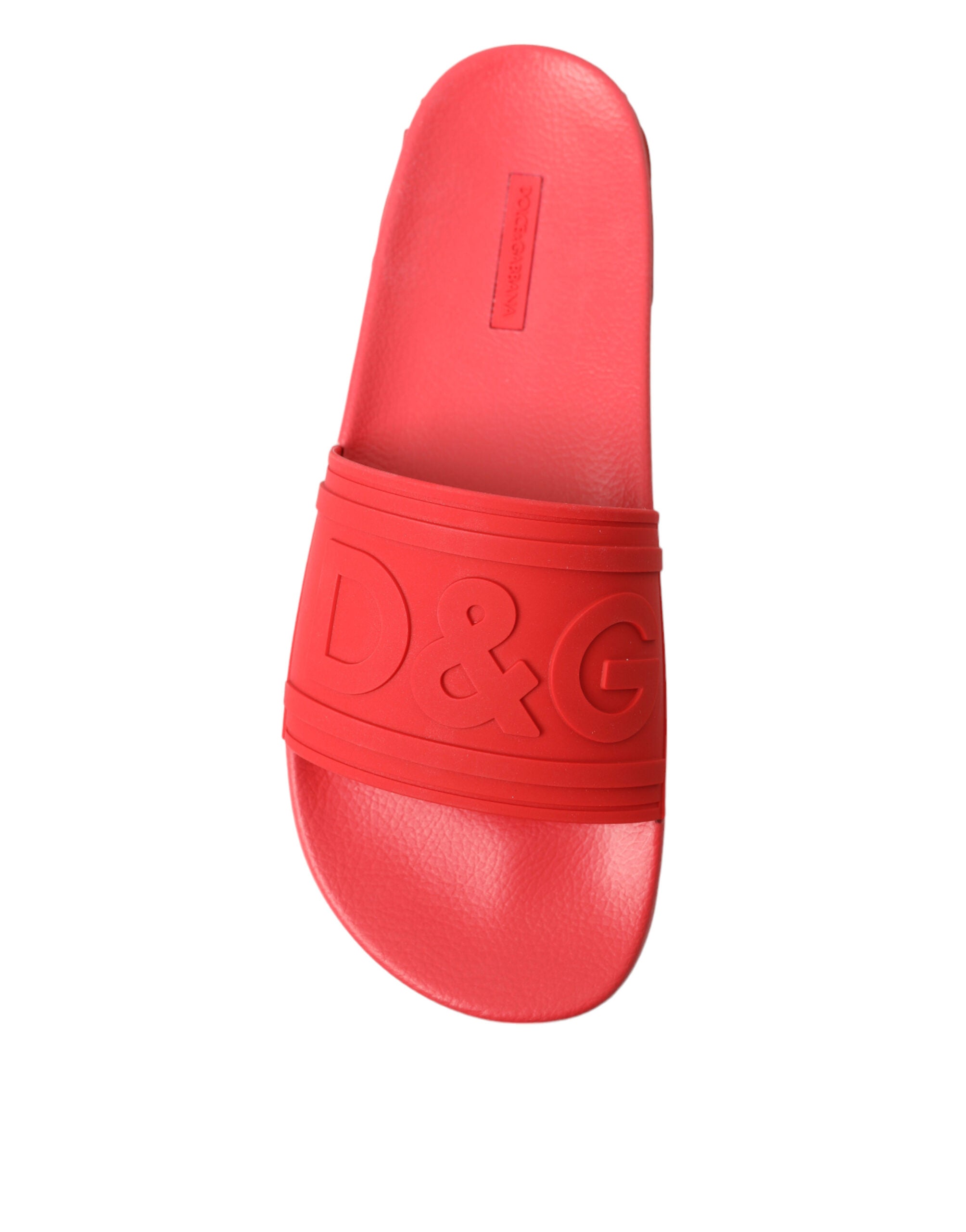 Dolce & Gabbana Red Rubber Summer Beach Slides Sandals - DEA STILOSA MILANO