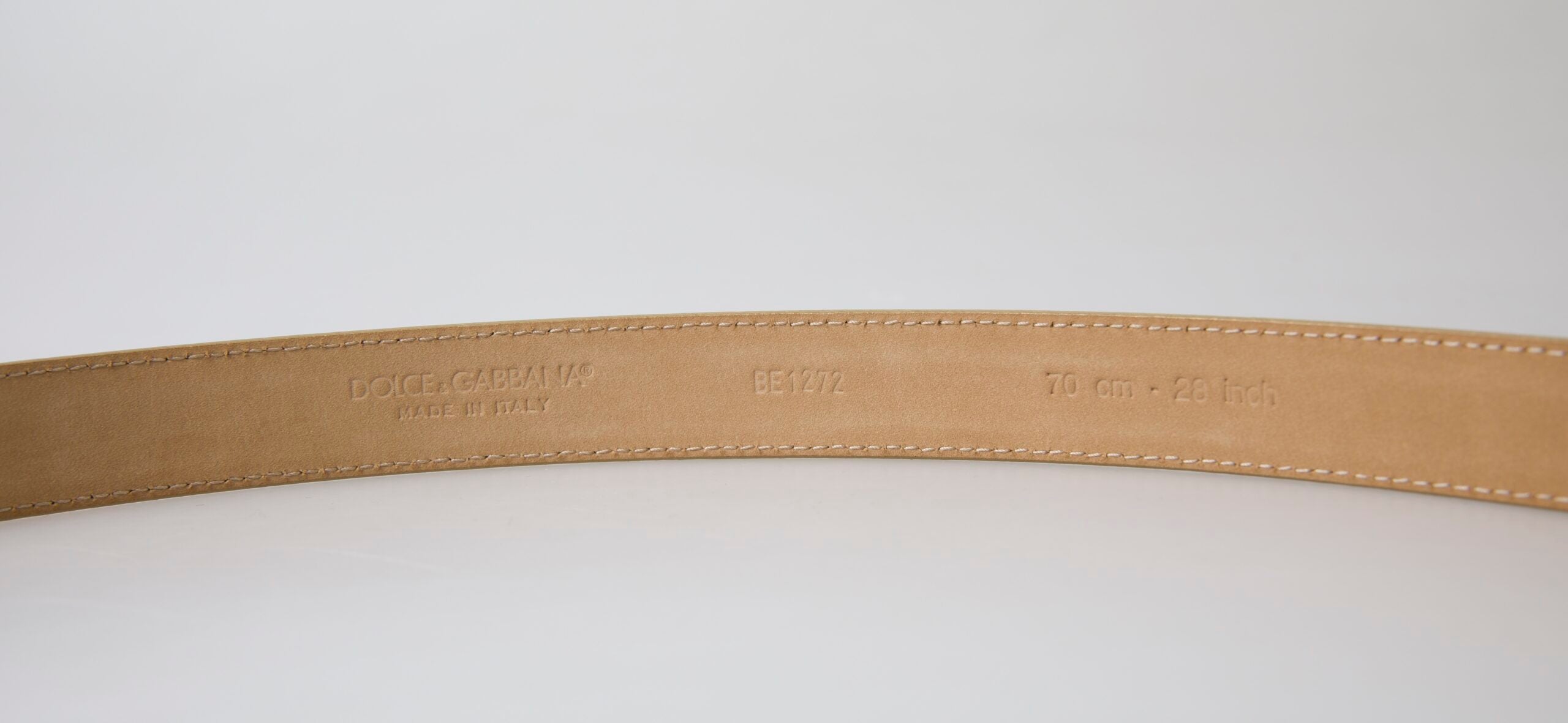 Dolce & Gabbana Gold Leather DG Crystal Buckle Cintura Belt - DEA STILOSA MILANO