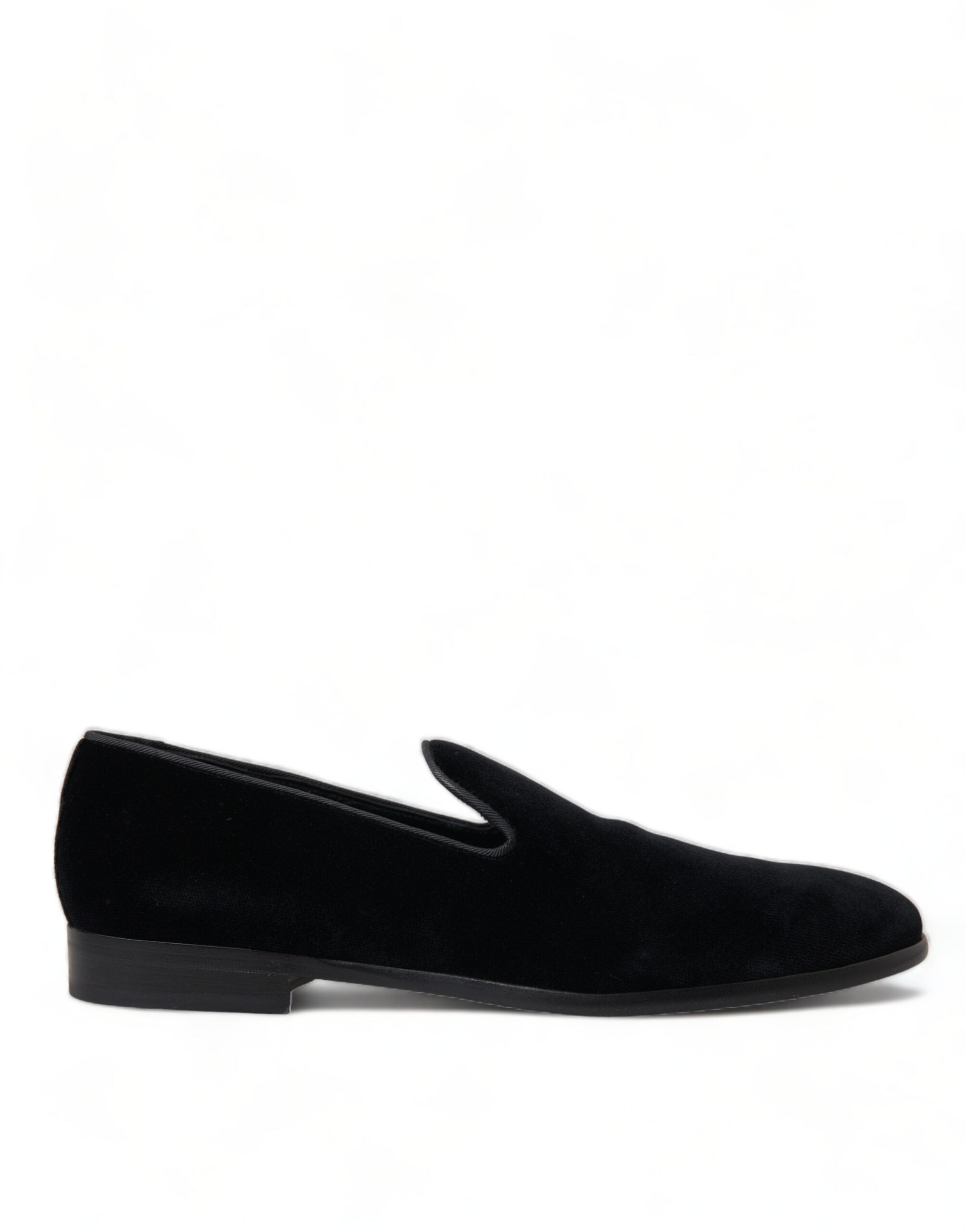 Dolce & Gabbana Black Velvet Loafers Formal Shoes - DEA STILOSA MILANO