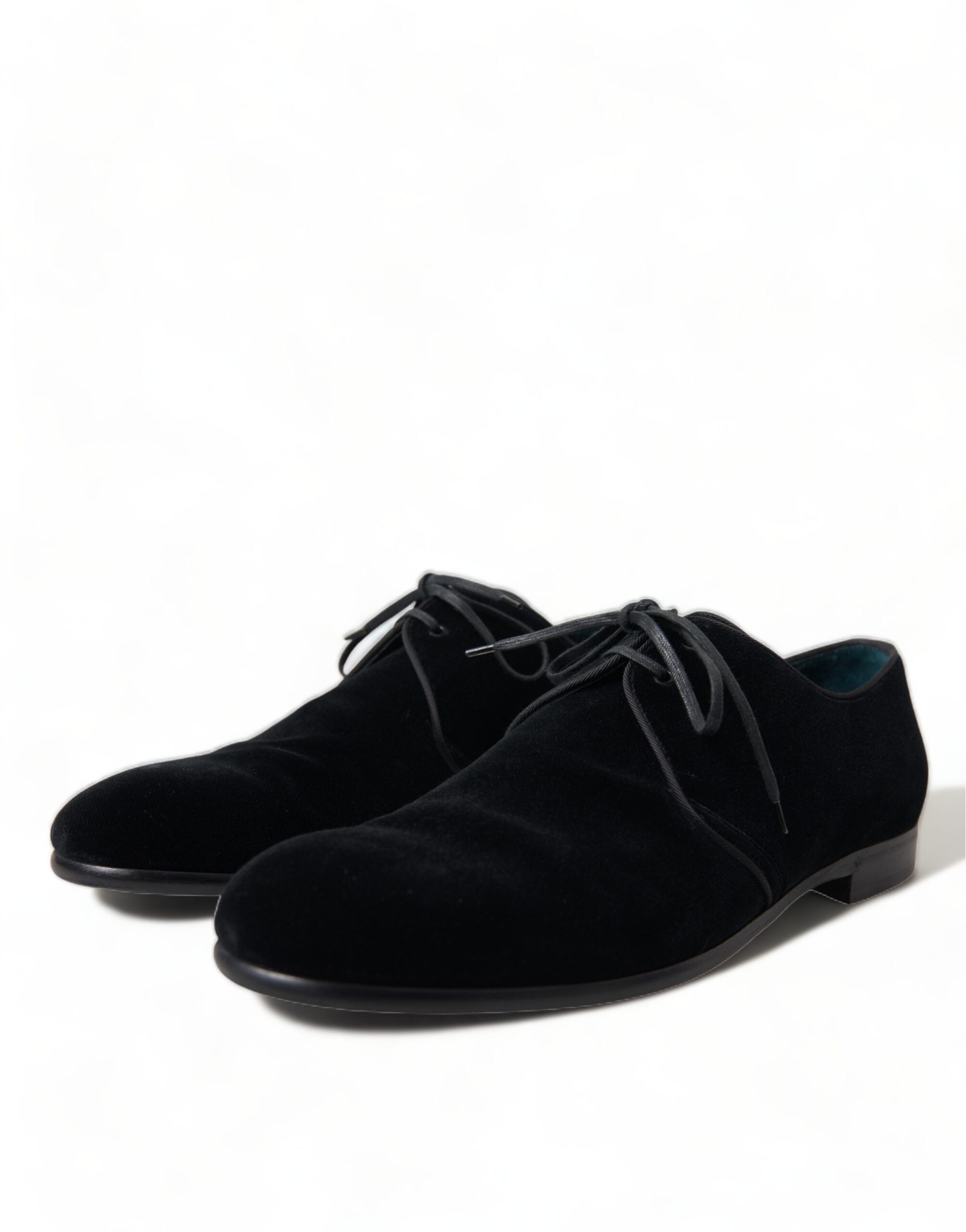 Dolce & Gabbana Black Velvet Lace Up Formal Derby Dress Shoes - DEA STILOSA MILANO