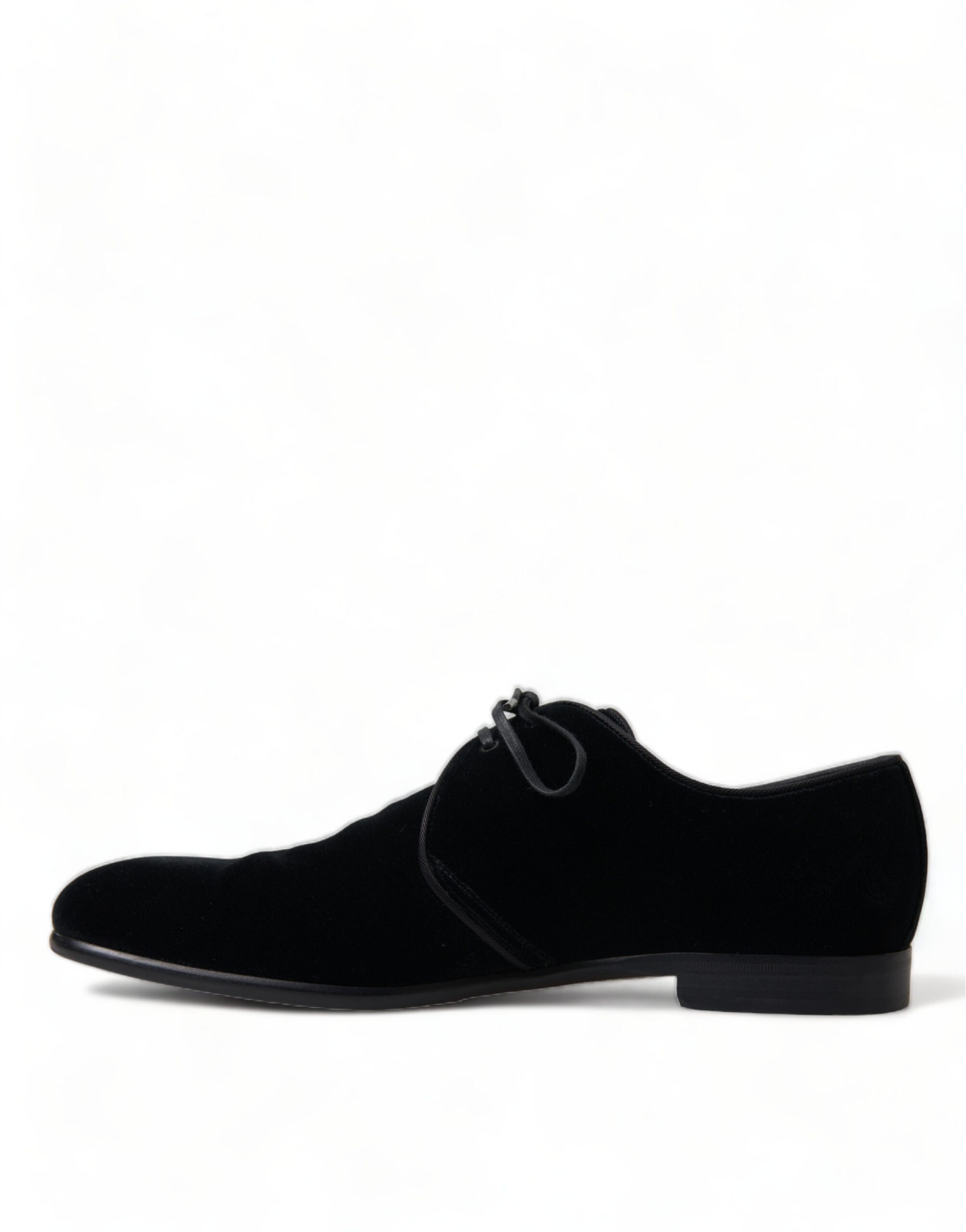 Dolce & Gabbana Black Velvet Lace Up Formal Derby Dress Shoes - DEA STILOSA MILANO