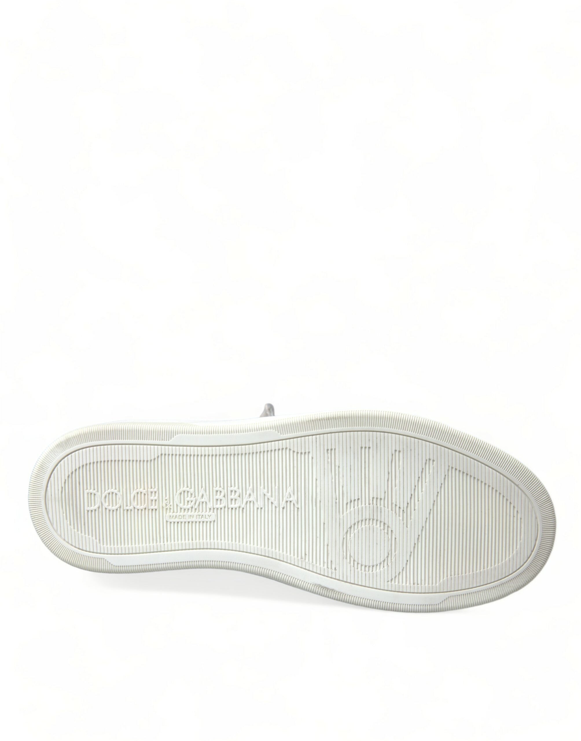 Dolce & Gabbana Silver Leather Benelux High Top Sneakers Shoes - DEA STILOSA MILANO