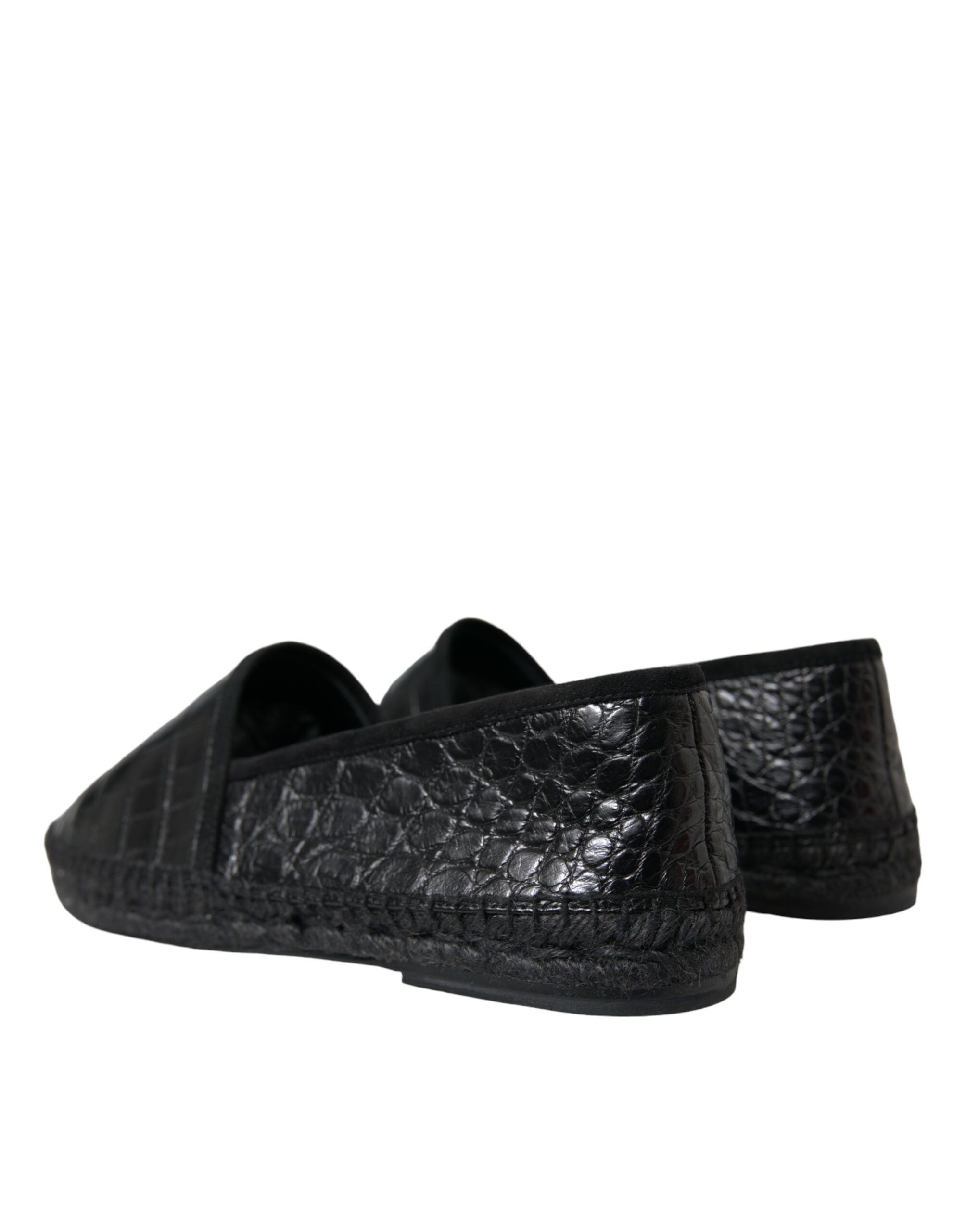 Dolce & Gabbana Black Exotic Leather Espadrilles Slip On Shoes - DEA STILOSA MILANO