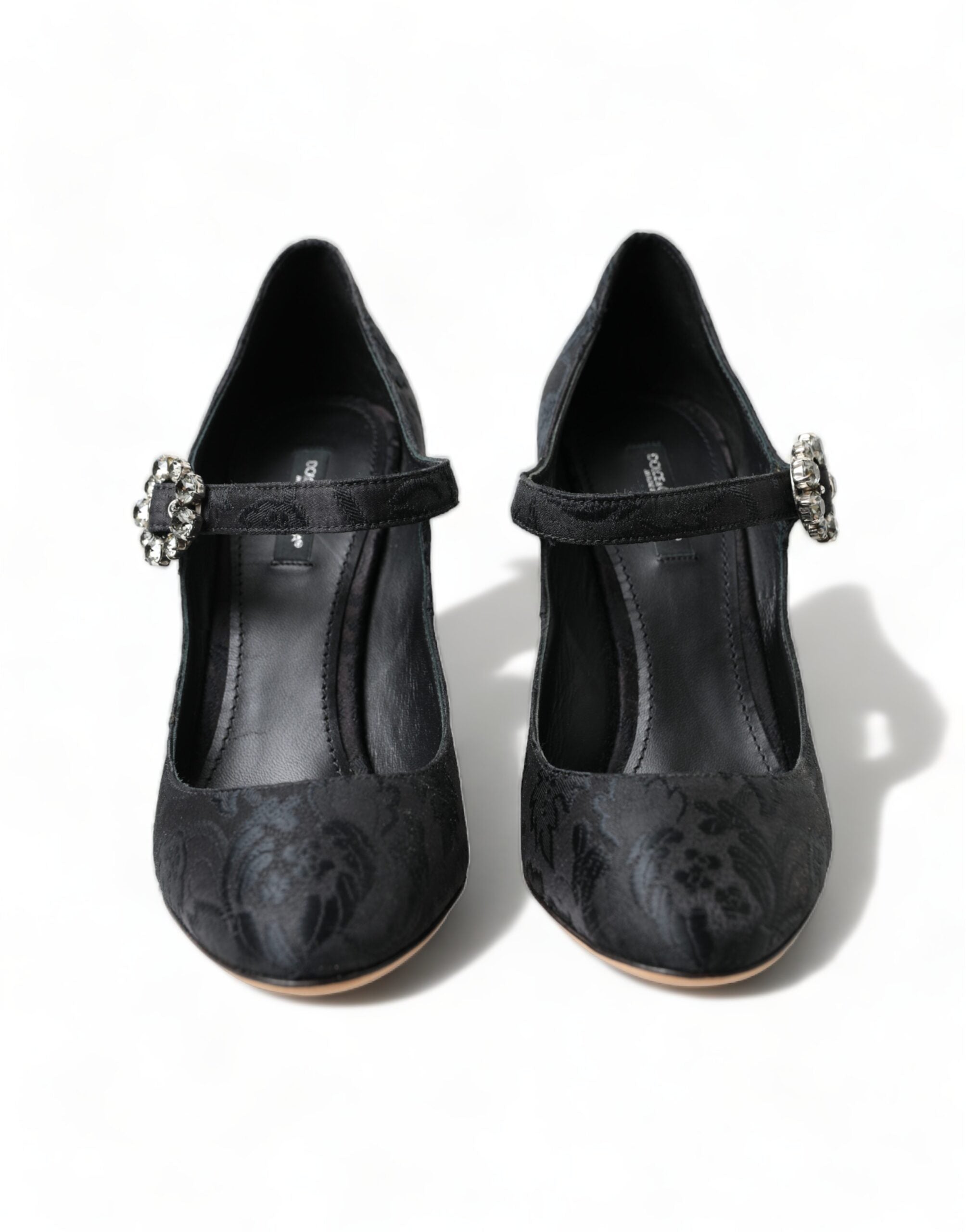 Dolce & Gabbana Black Brocade Mary Janes Heels Pumps Shoes - DEA STILOSA MILANO