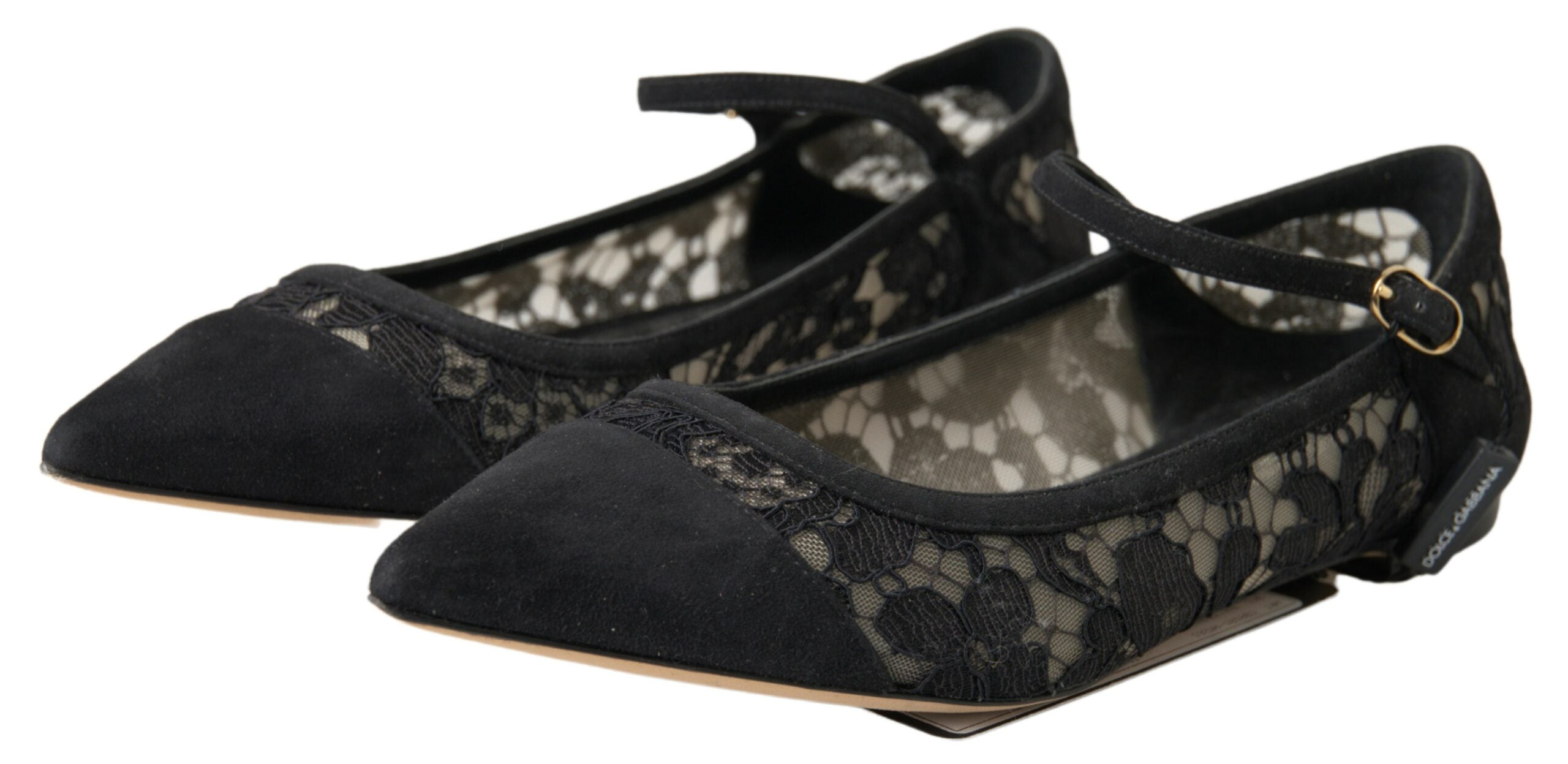 Dolce & Gabbana Black Lace Loafers Ballerina Flats Shoes - DEA STILOSA MILANO
