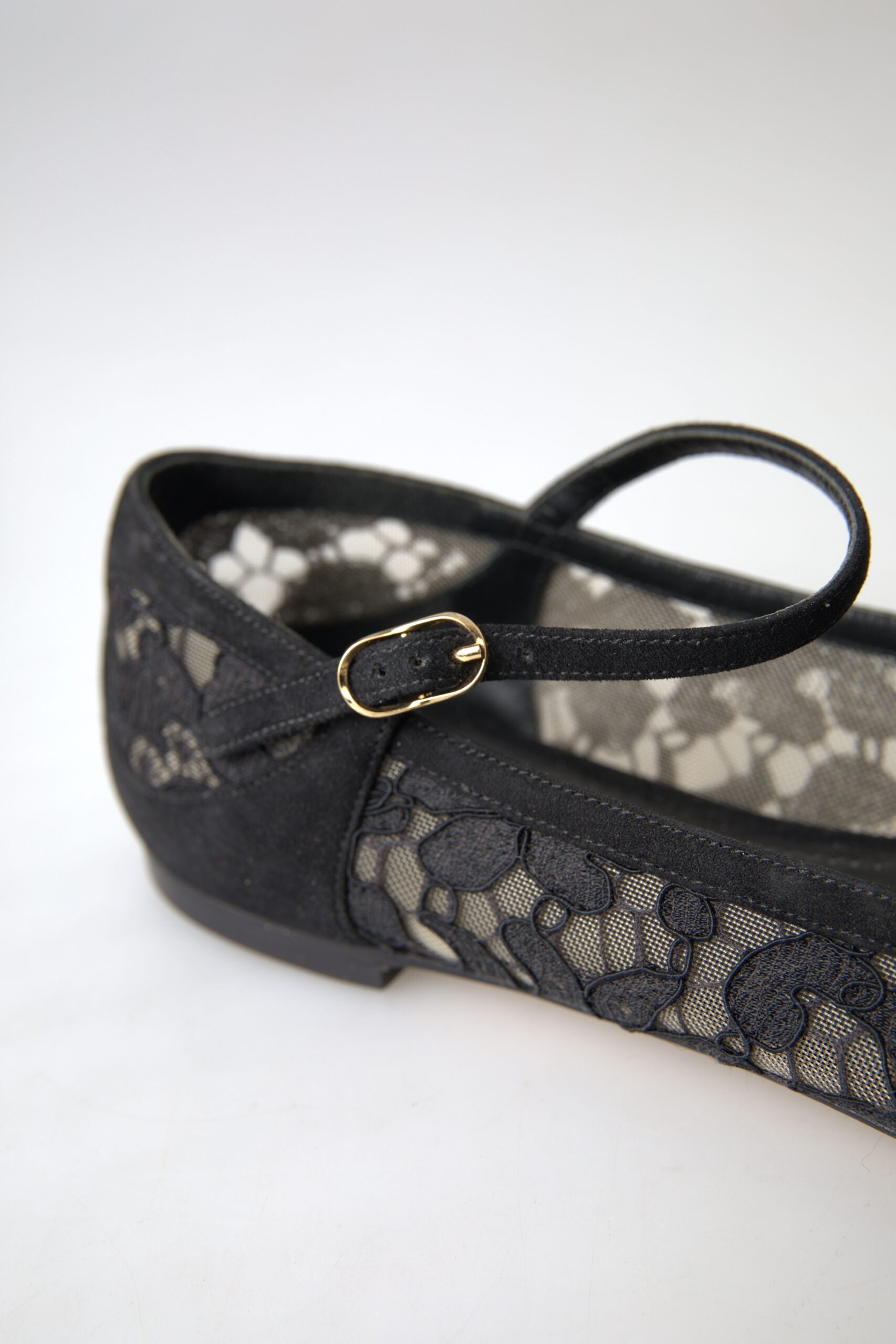 Dolce & Gabbana Black Lace Loafers Ballerina Flats Shoes - DEA STILOSA MILANO