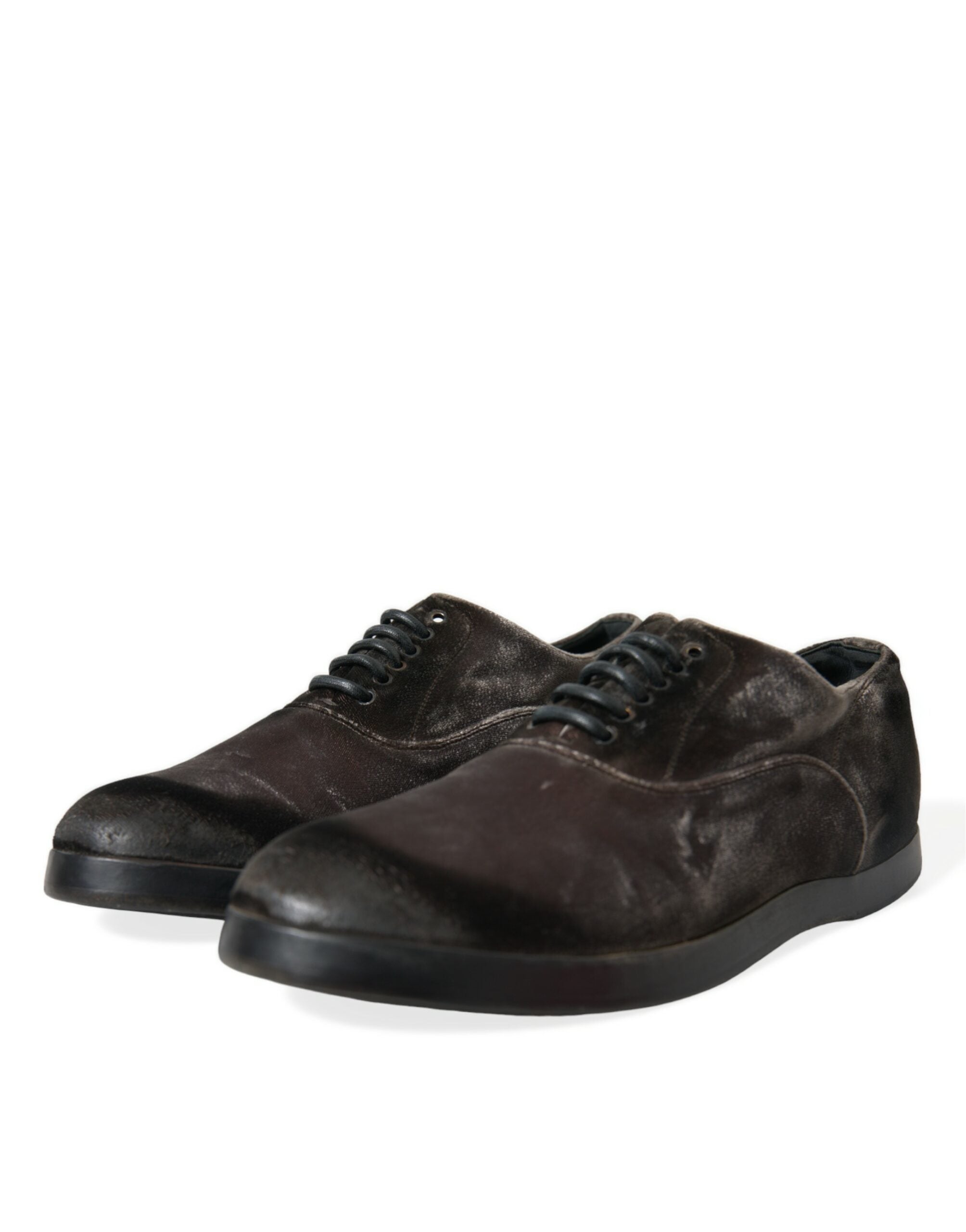 Dolce & Gabbana Brown Velvet Men Lace Up Oxford Dress Shoes - DEA STILOSA MILANO