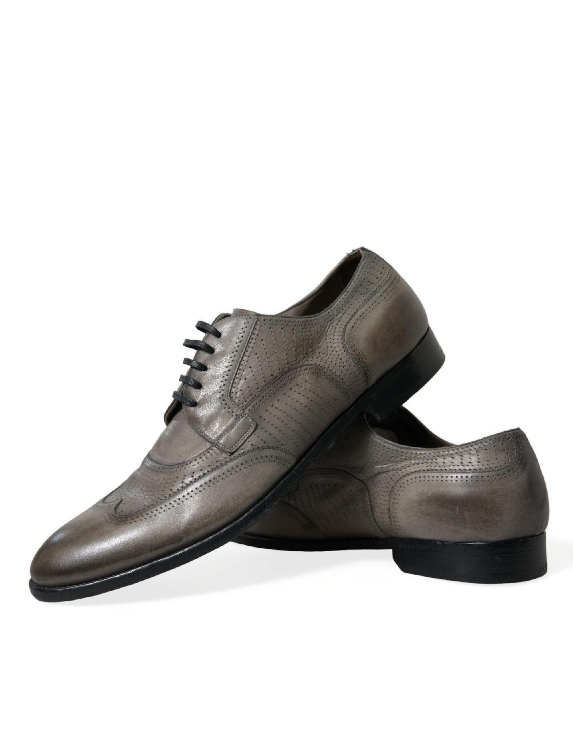 Dolce & Gabbana Brown Leather Lace Up Formal Derby Dress Shoes - DEA STILOSA MILANO