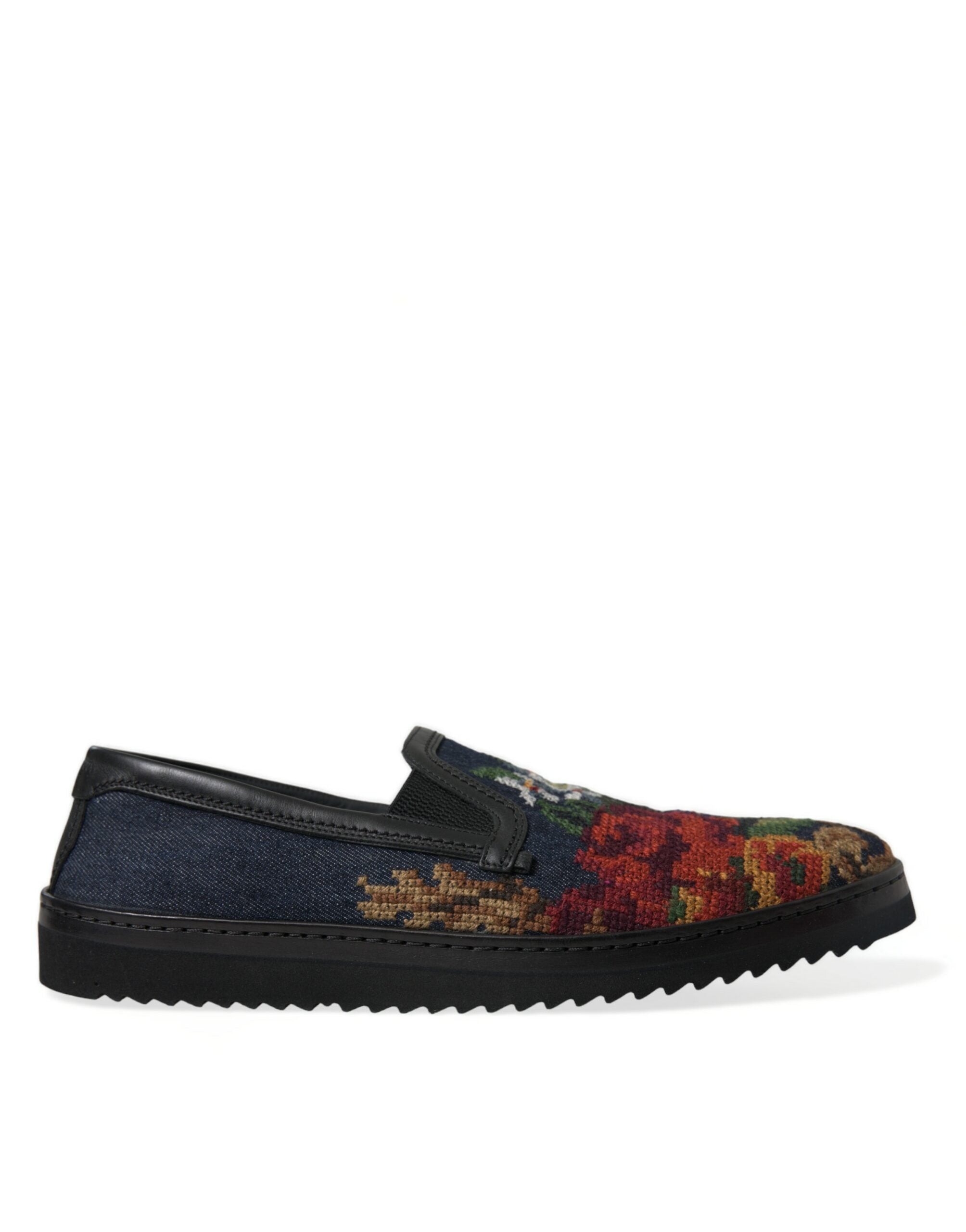 Dolce & Gabbana Multicolor Floral Slippers Men Loafers Shoes - DEA STILOSA MILANO