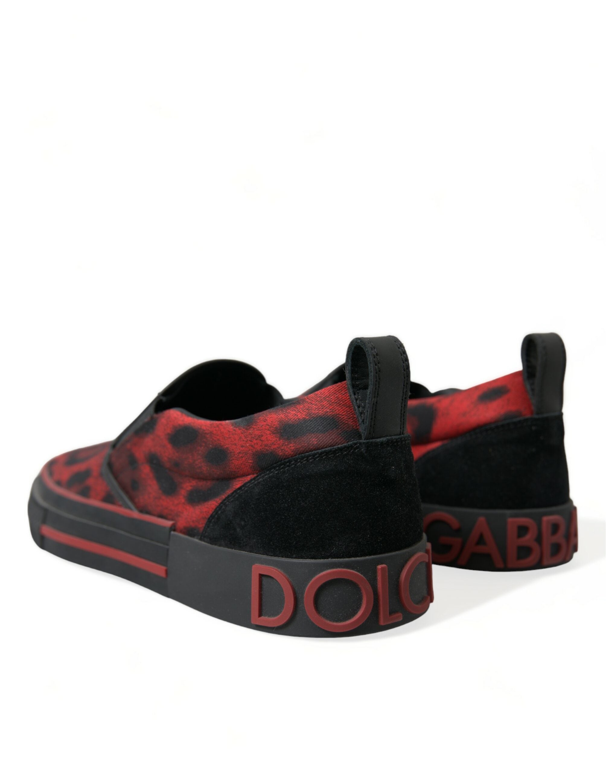 Dolce & Gabbana Red Black Leopard Loafers Men Sneakers Shoes - DEA STILOSA MILANO