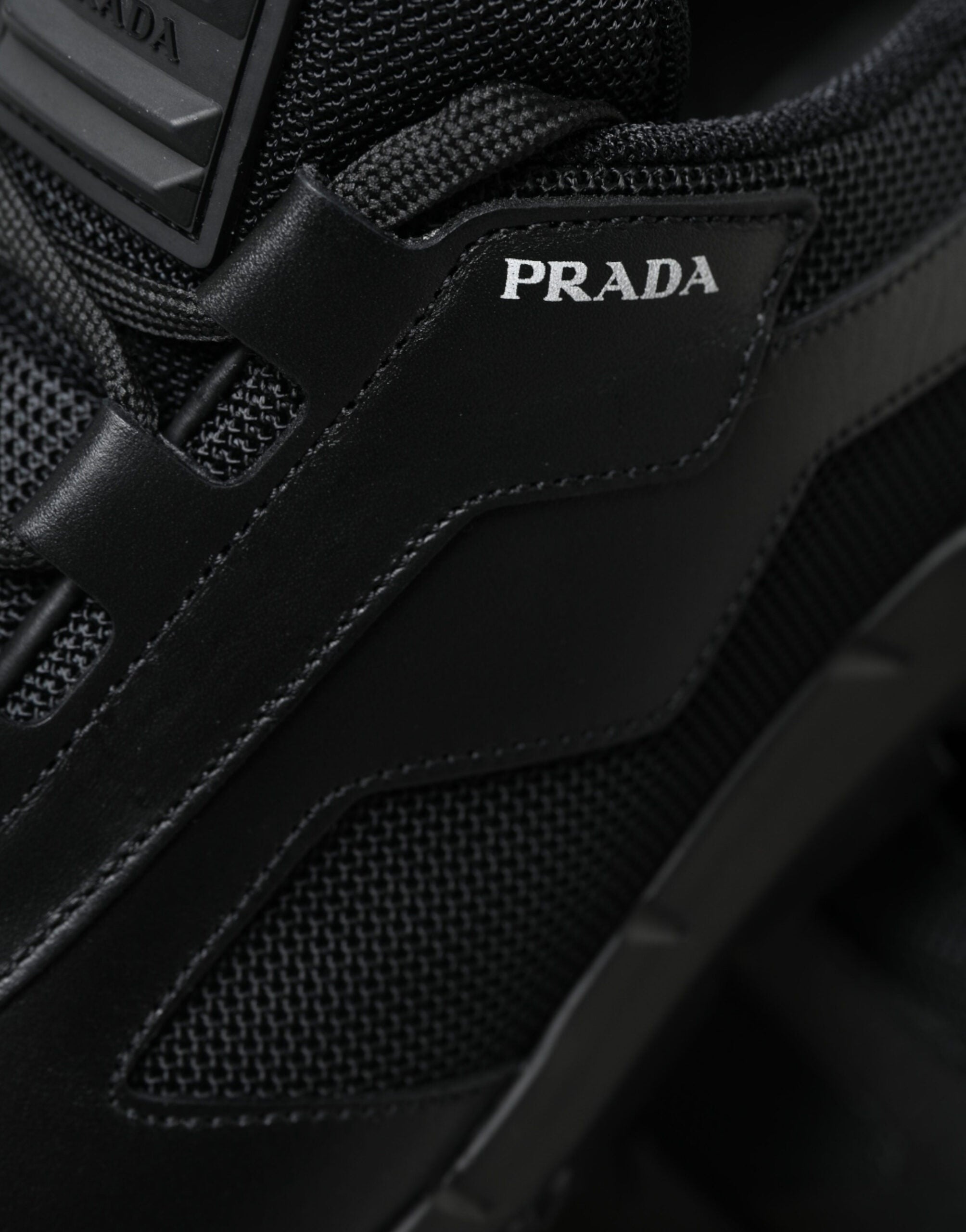 Prada Black Mesh Panel Low Top Twist Trainers Sneakers Shoes - DEA STILOSA MILANO